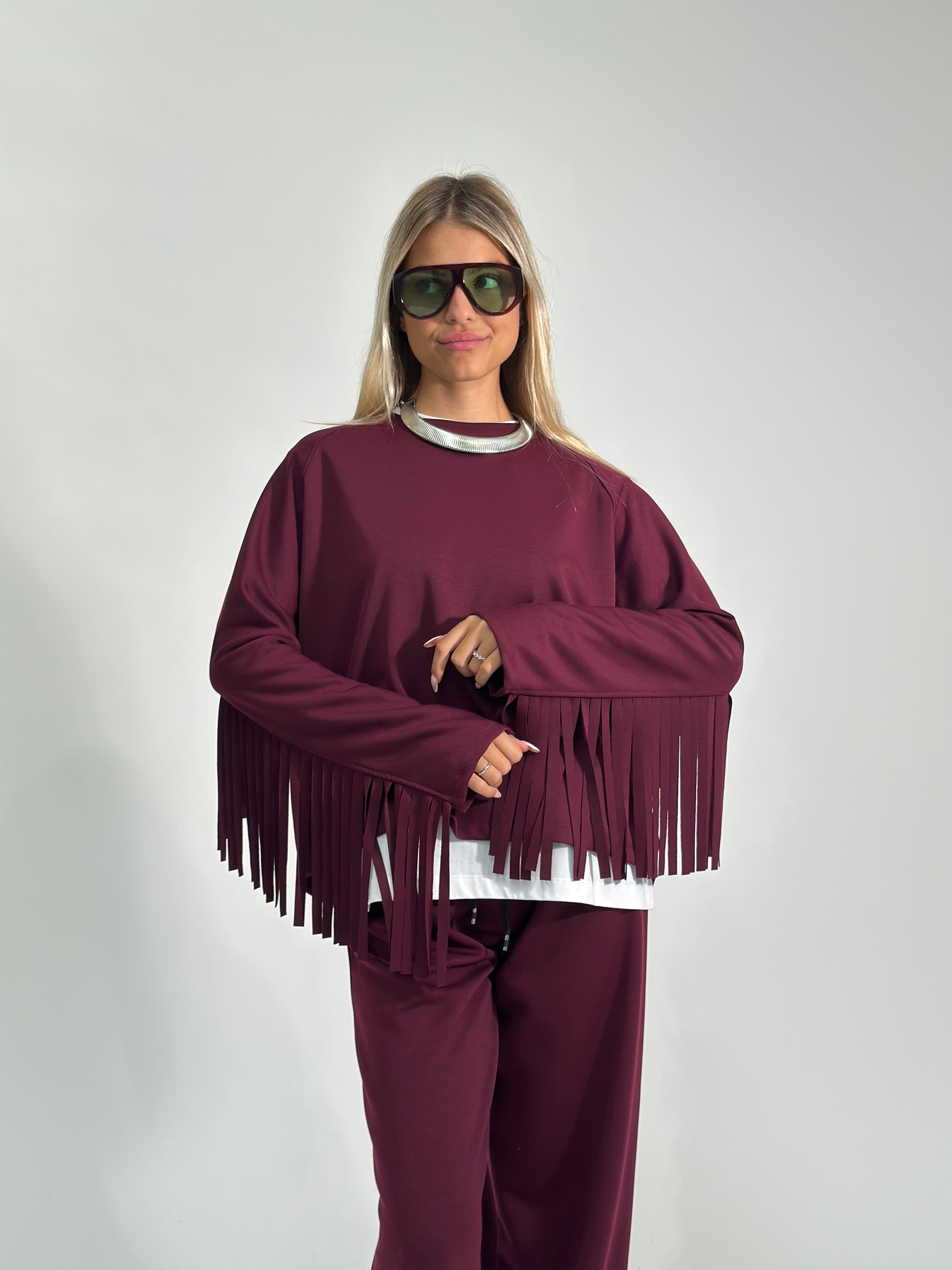 Completo frange 11792 BURGUNDY
