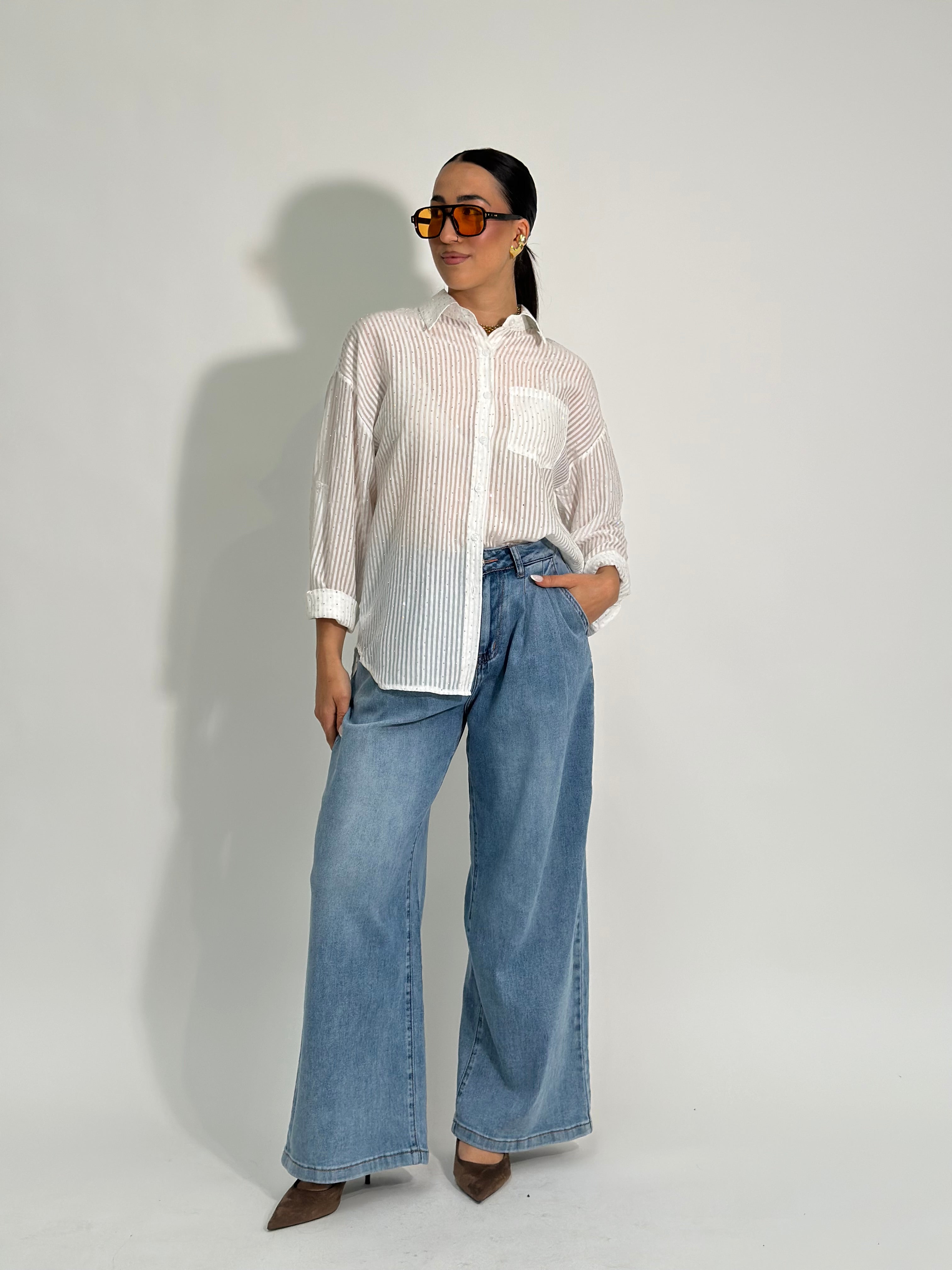 Jeans wide leg comfort F32485