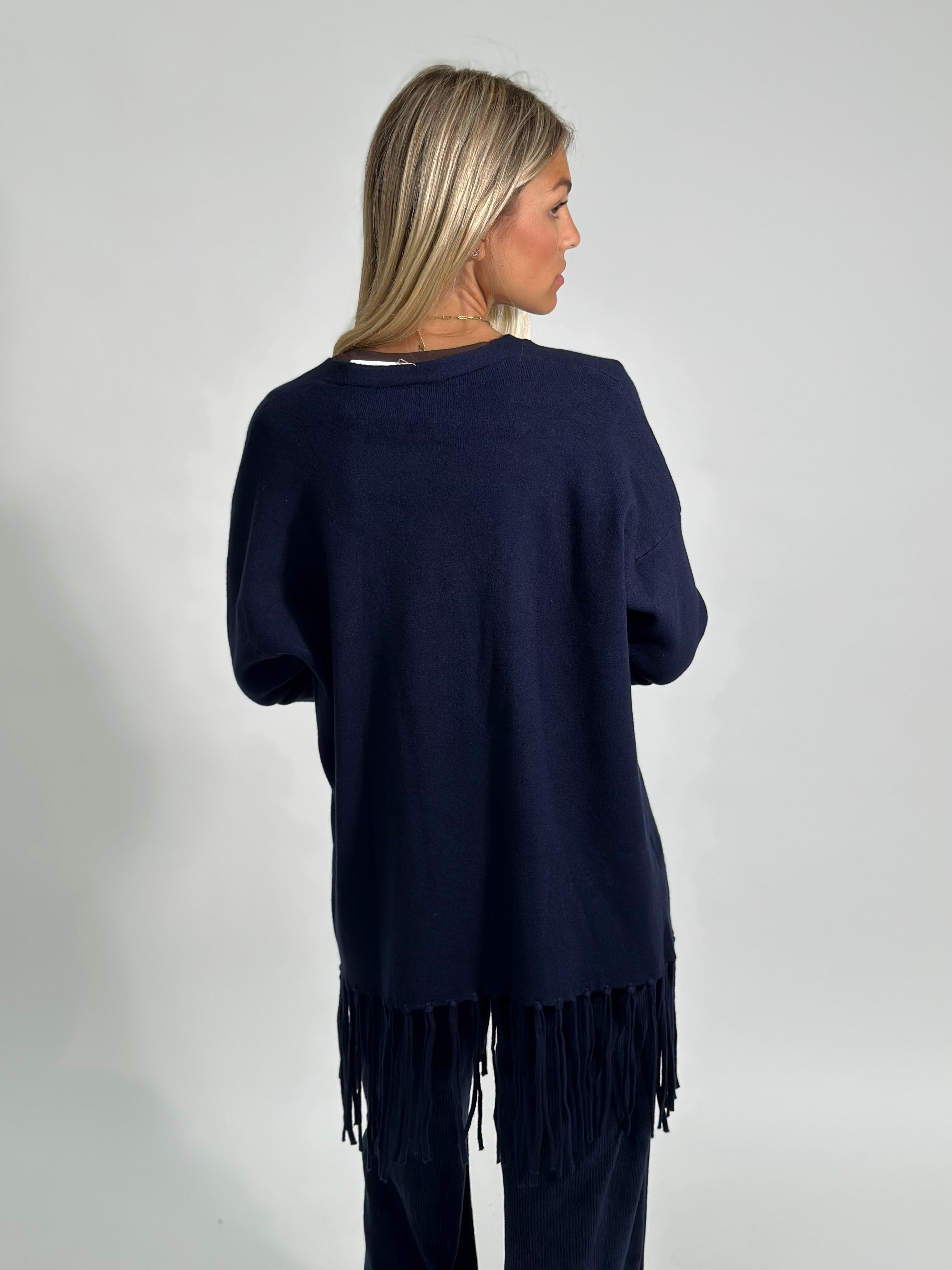 Cardigan frange DL7296 BLU