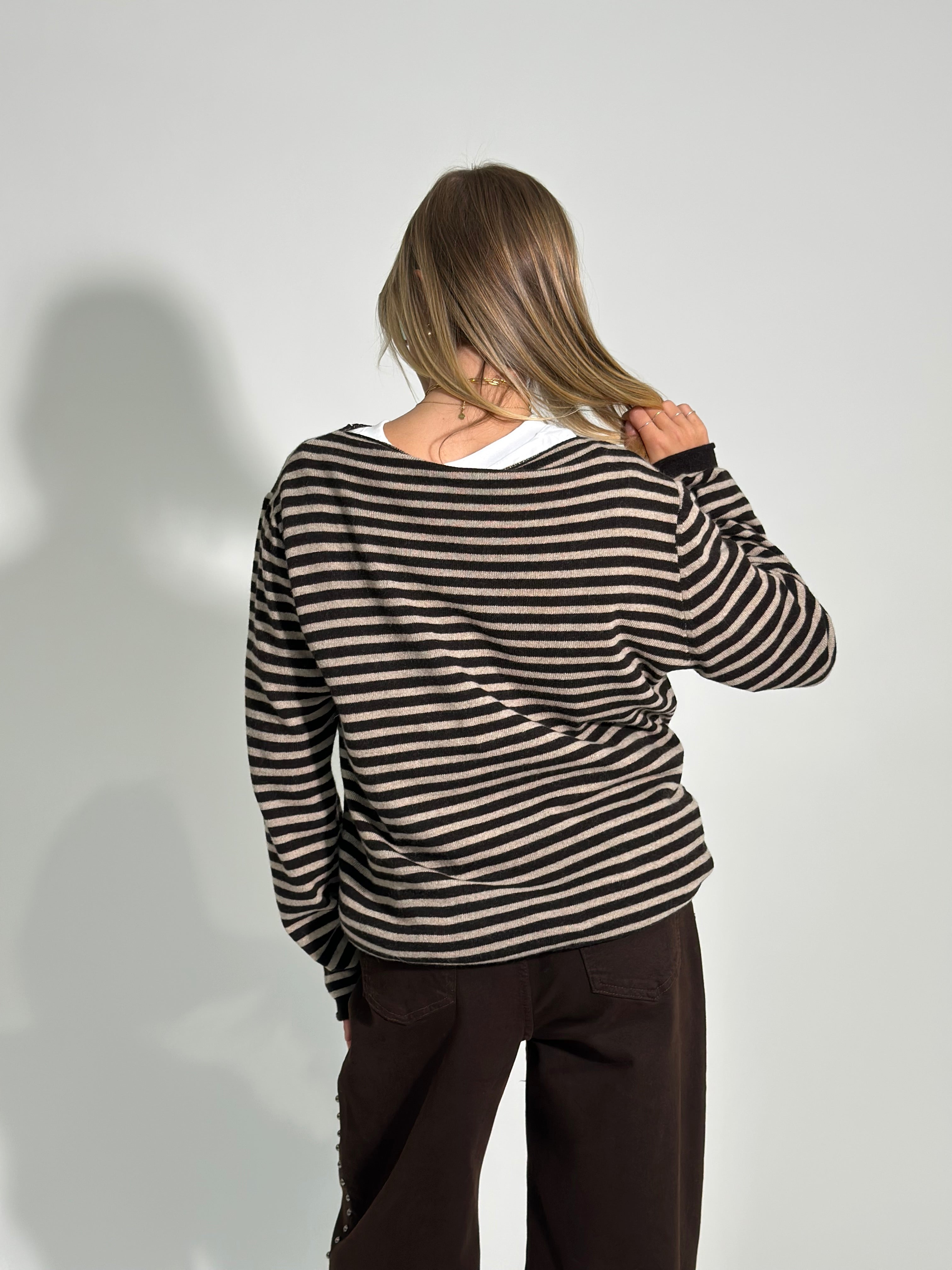 Maglia cashmere blend 6631 MORO-1