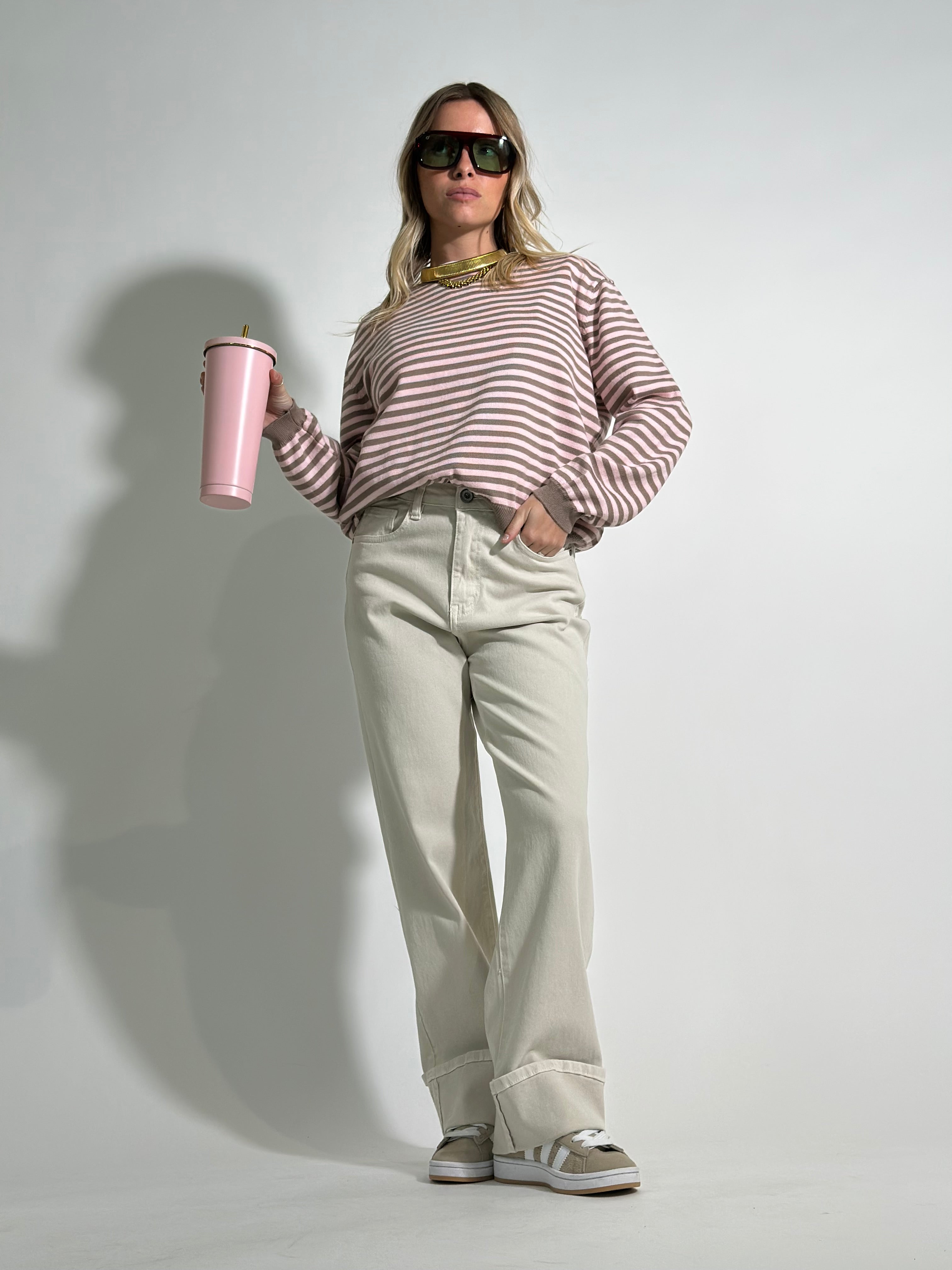 Jeans denim colorato 1383-18 BEIGE