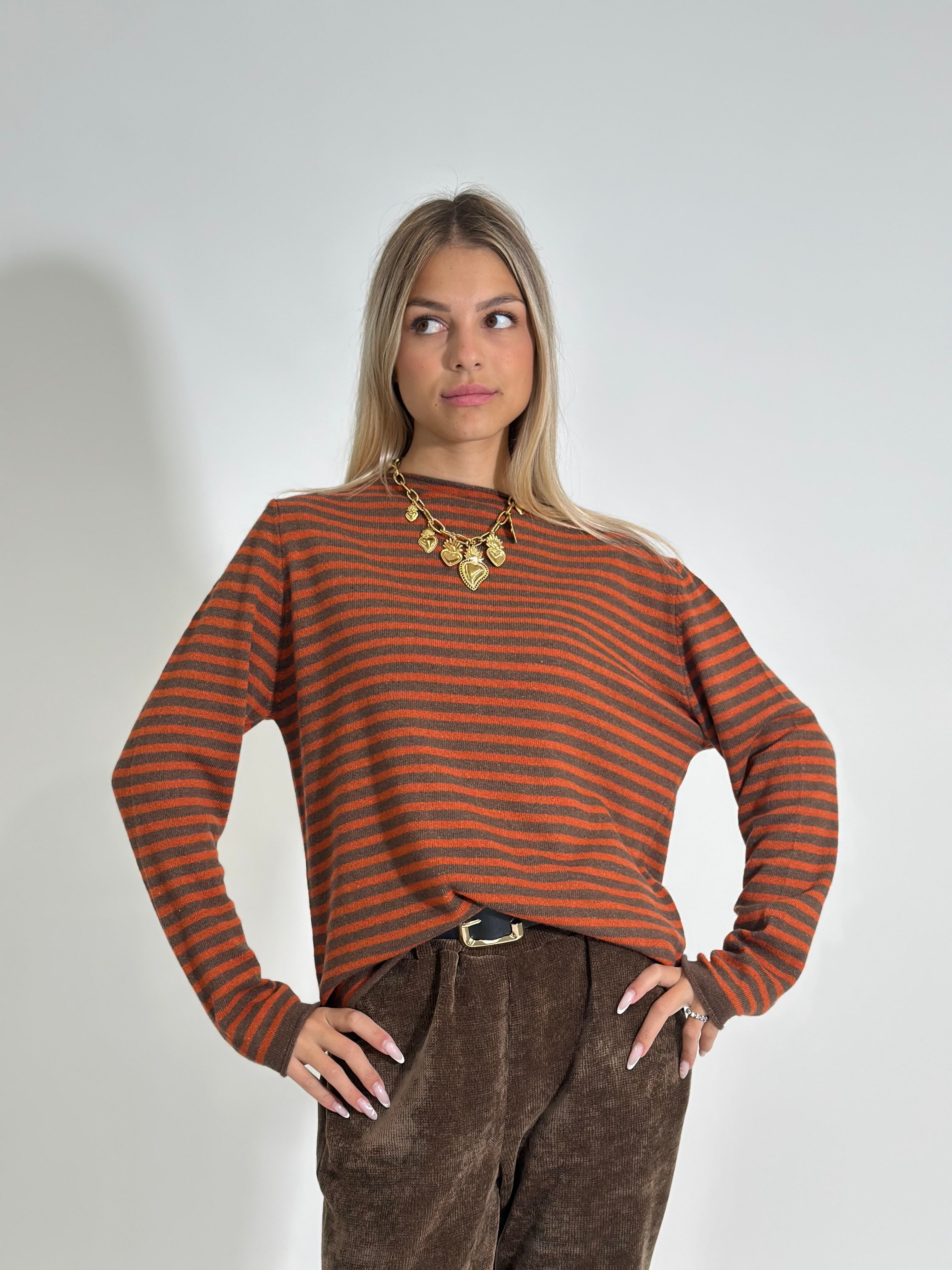 Maglia cashmere blend 6631 ARANCIO