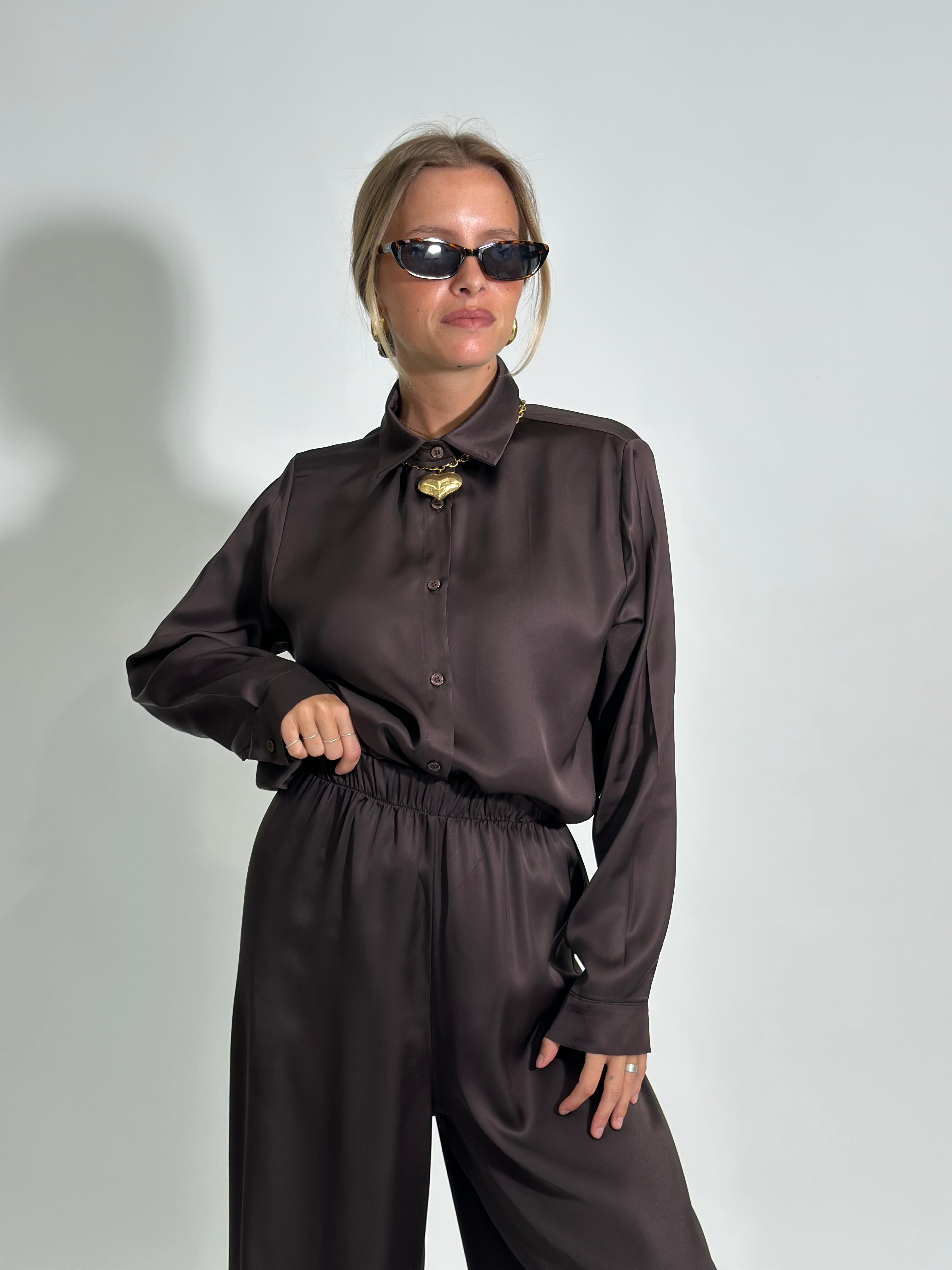 Camicia fluida 1081 MARRONE