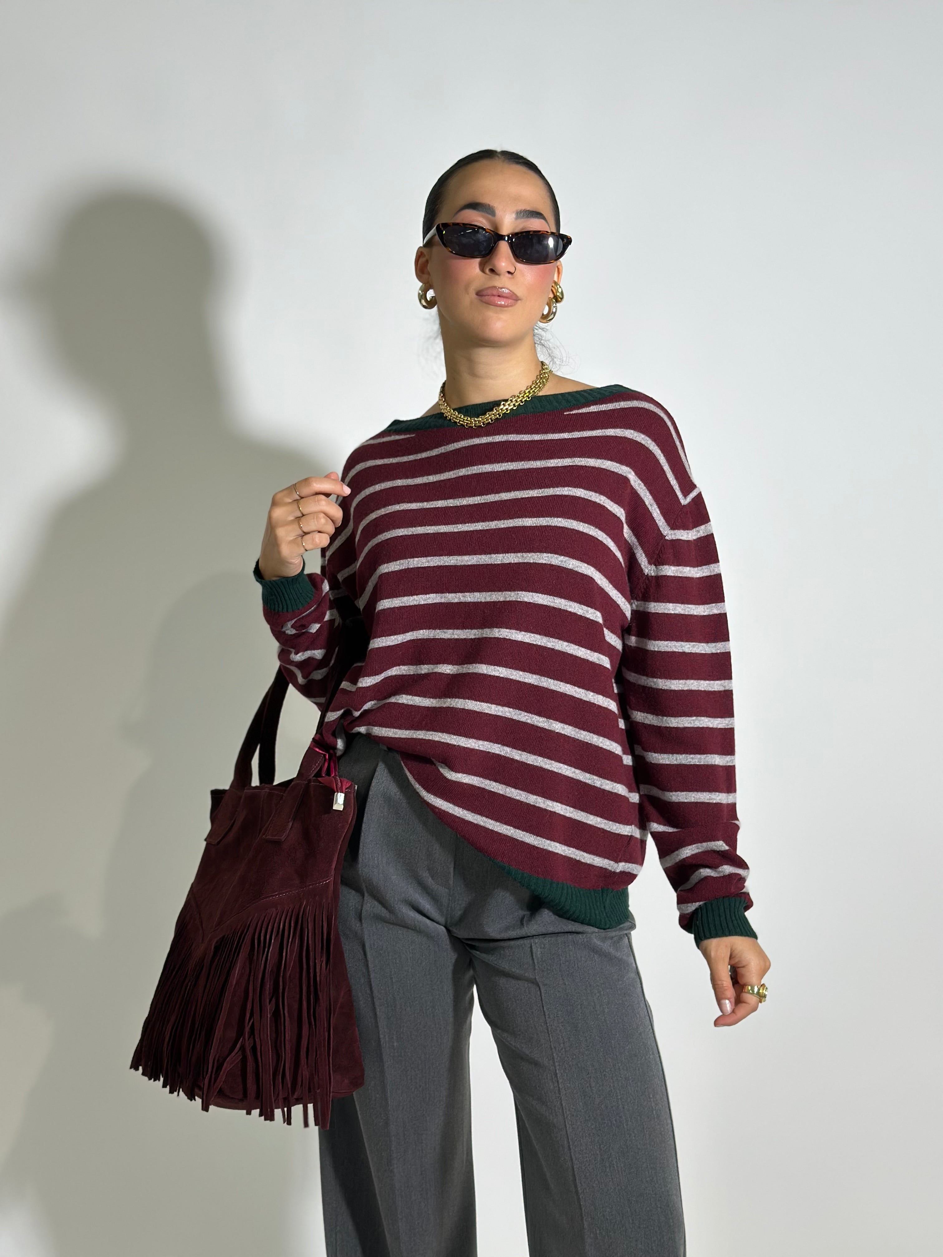 Maglia Cashmere blend 10207 BURGUNDY