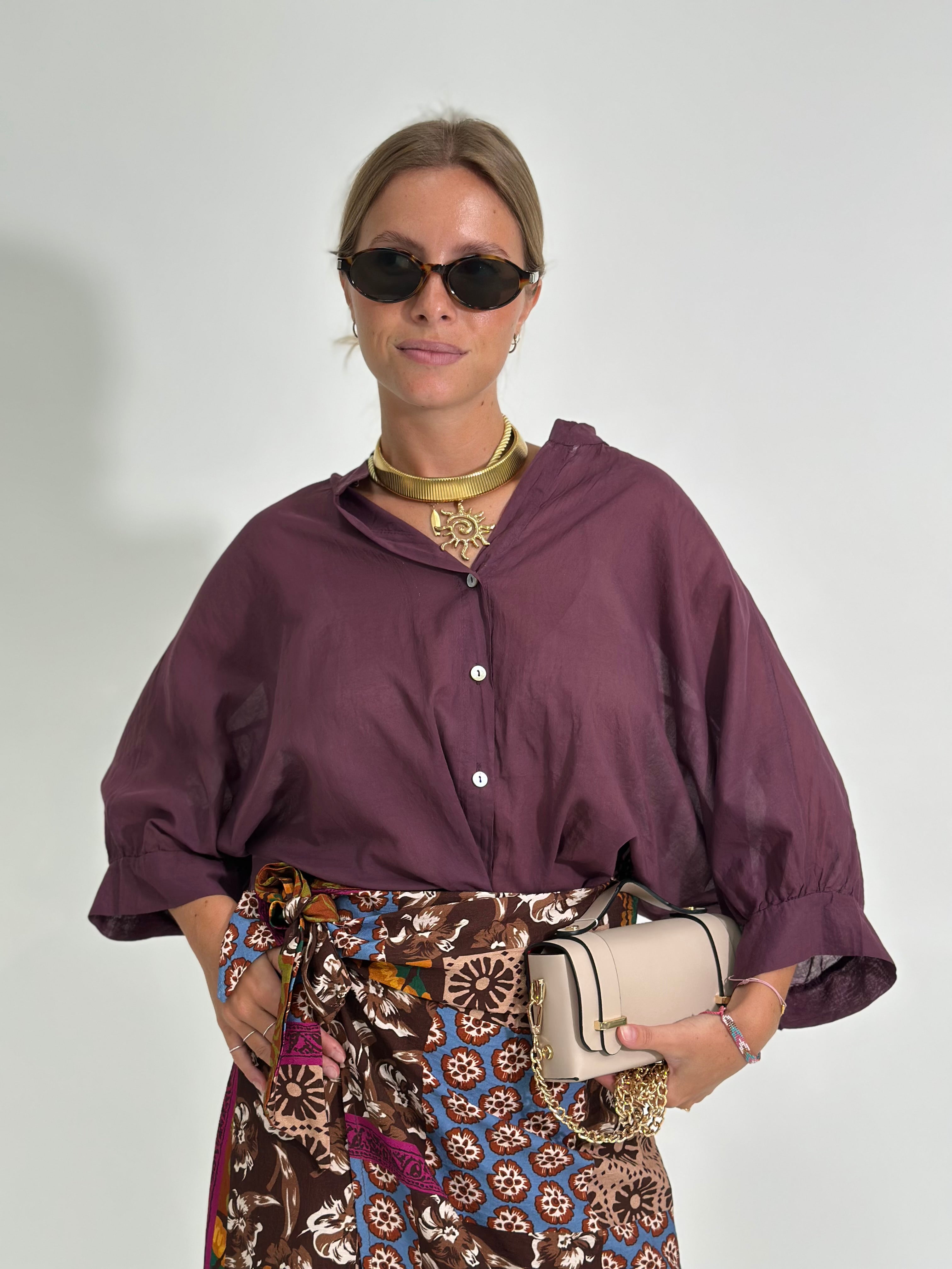 Camicia scatoletta 5568 MELANZANA