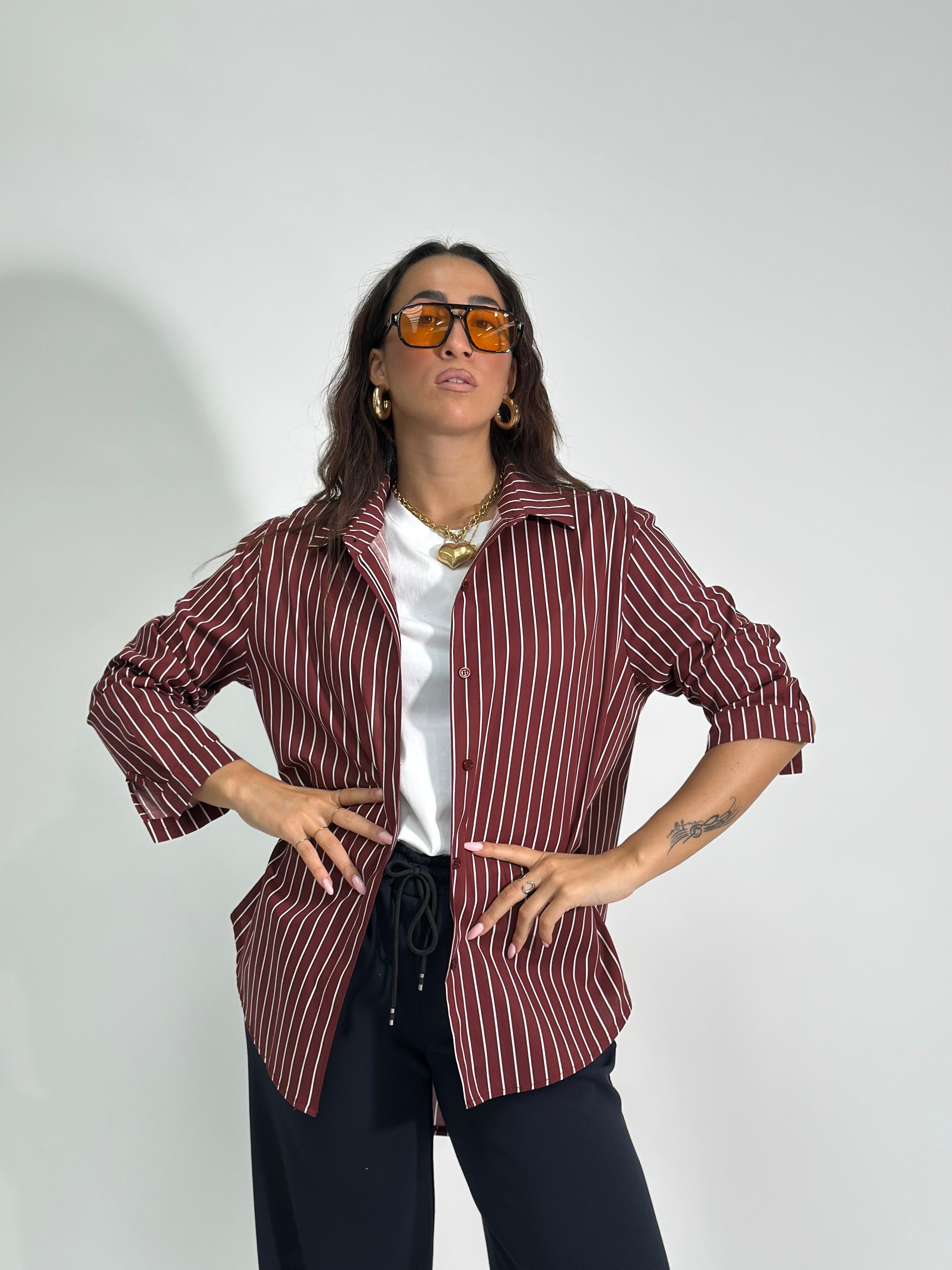 Camicia riga 50320 BURGUNDY