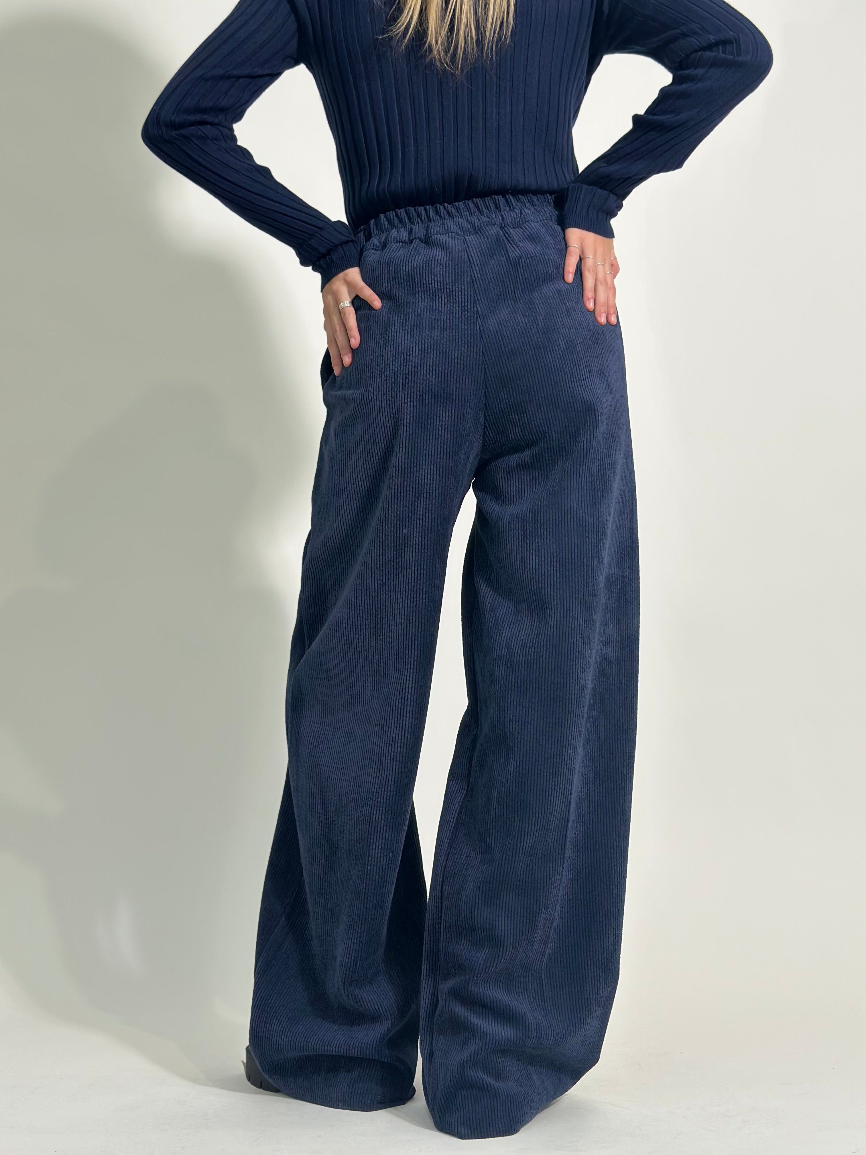 Pantalone velluto 3570 BLU