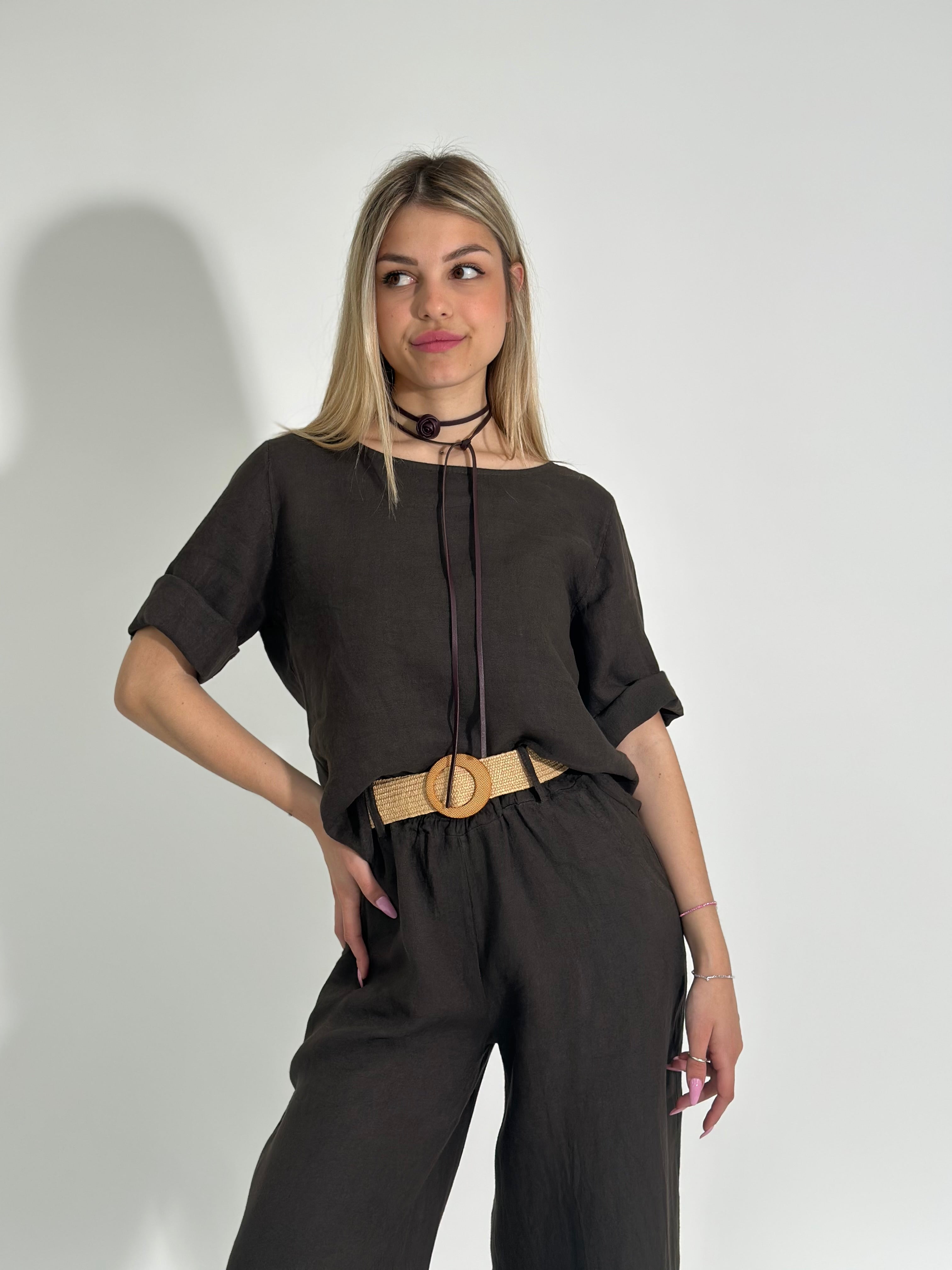 Camicia lino 2351 CAFFE