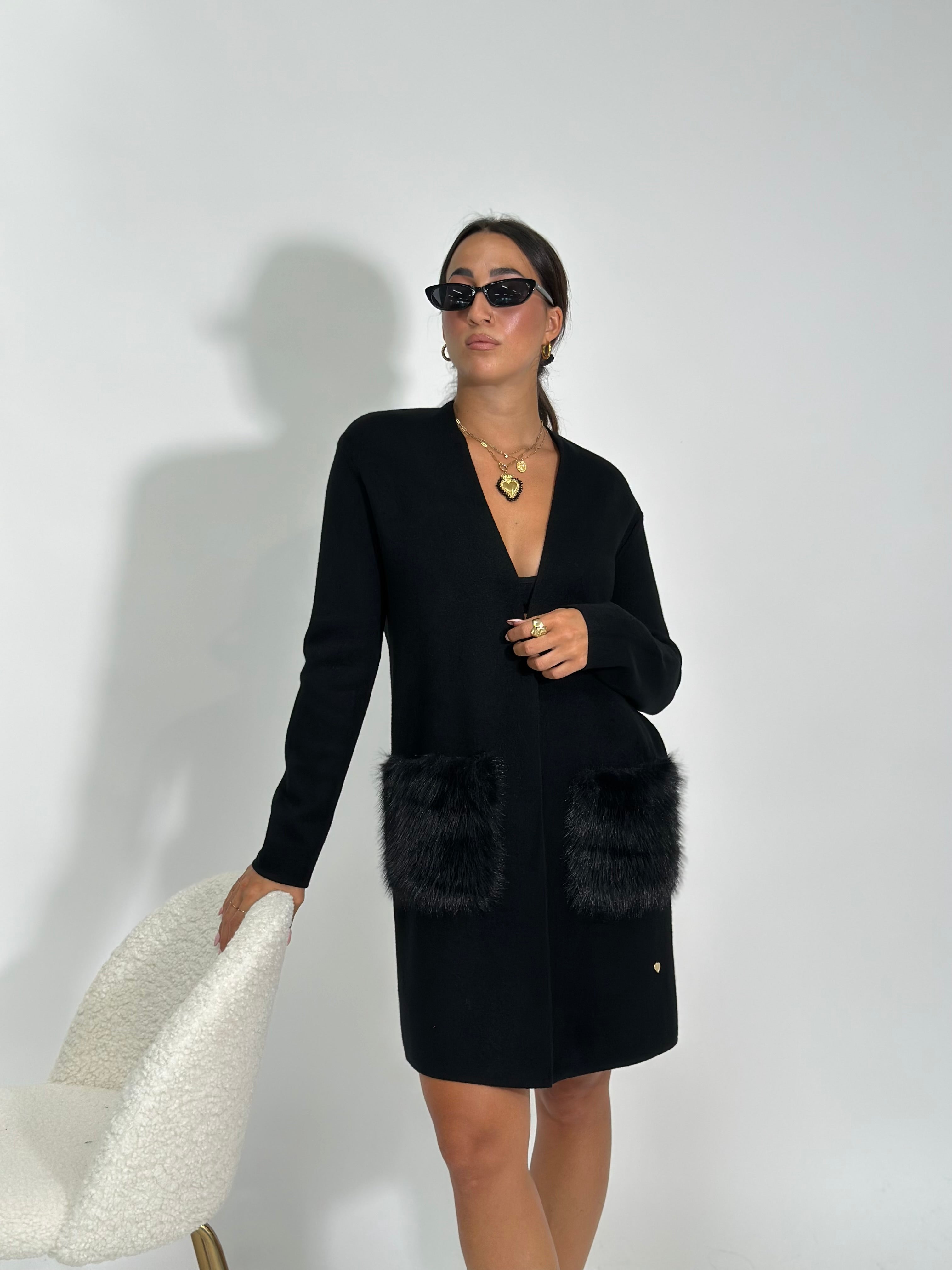 Cardigan tasche 60669 NERO
