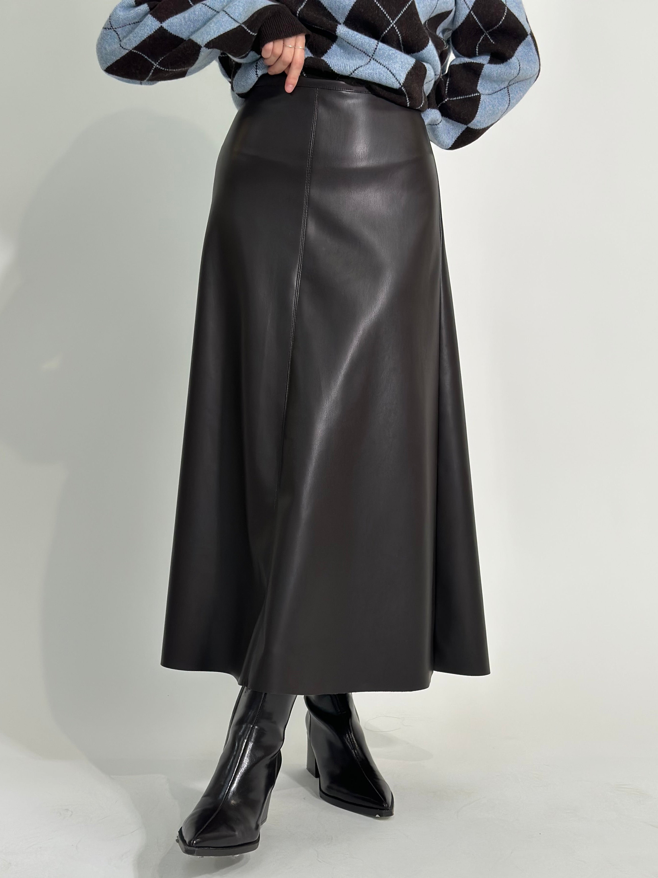 Gonna ecopelle 8066 MORO