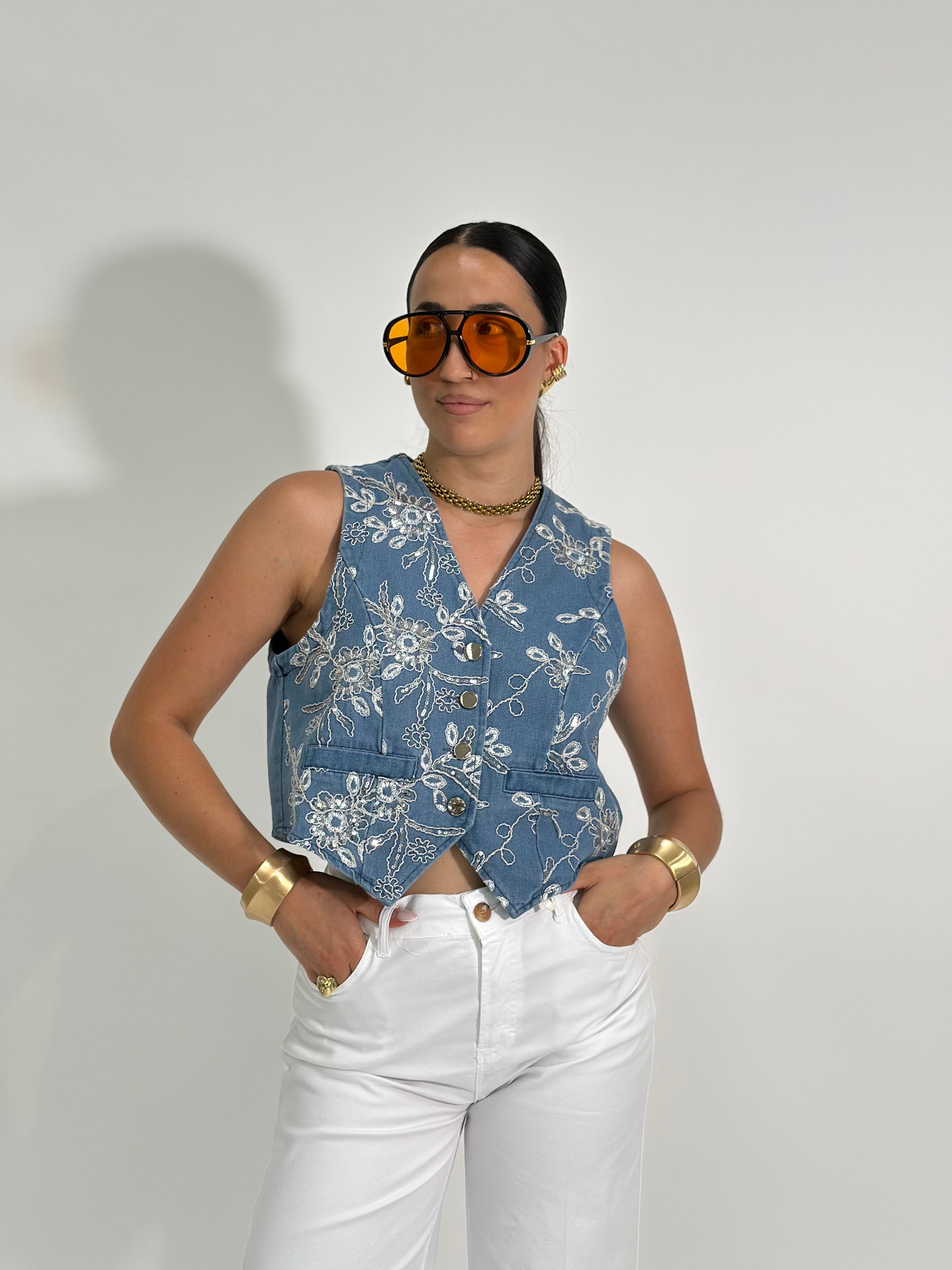 Gilet paillettes 9181