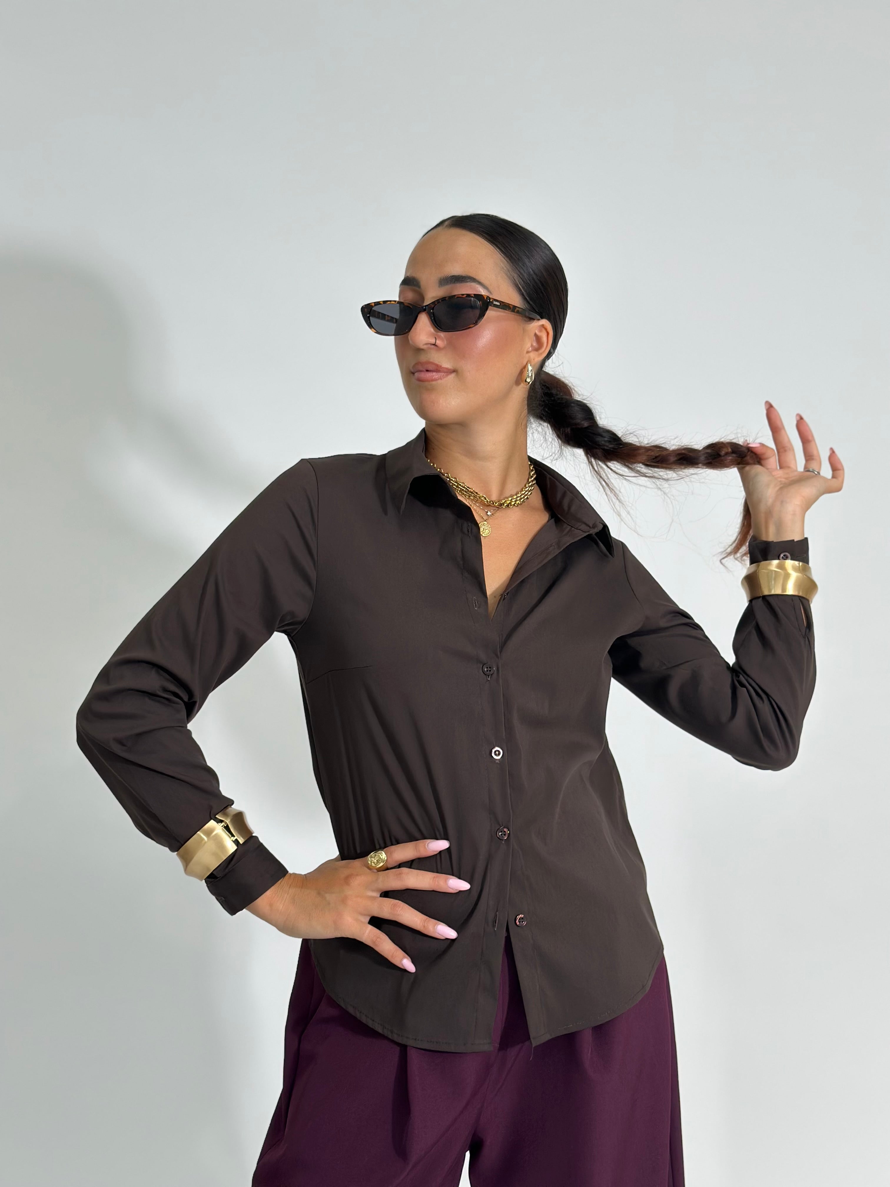 Camicia popeline 5017 MARRONE