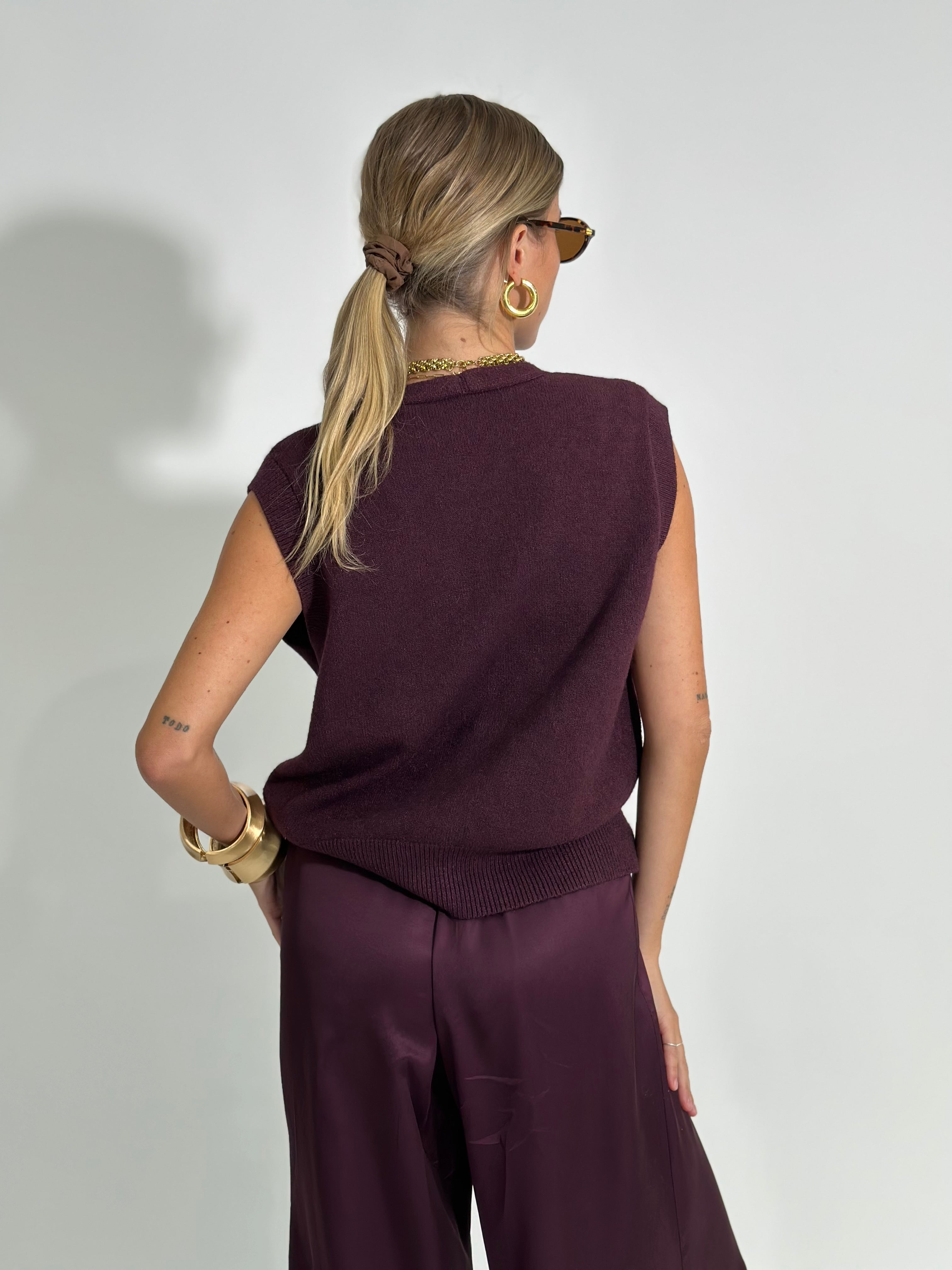 Gilet gioiello H5666 BORDO'