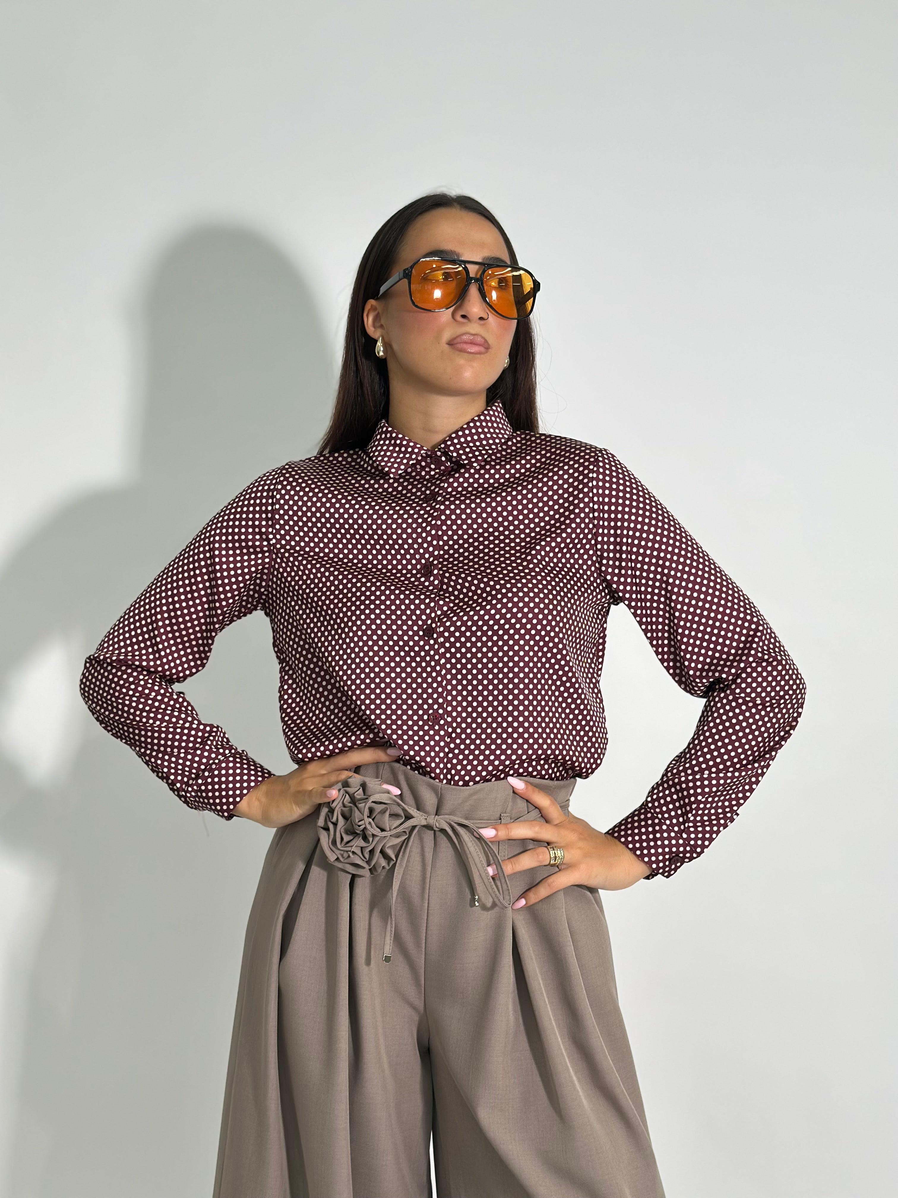 Camicia pois 24244C BURGUNDY