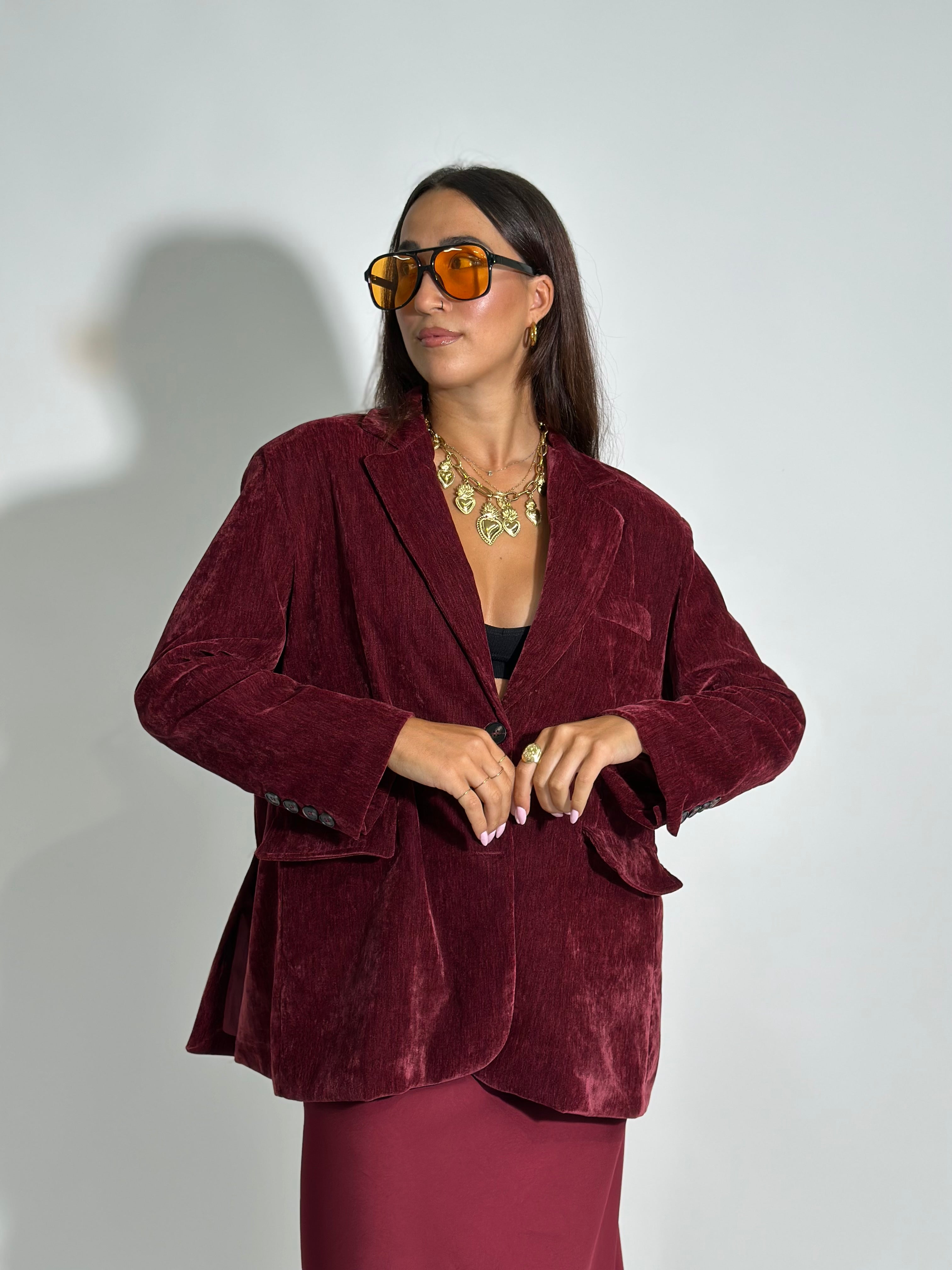 Giacca velour 80021 BORDO'