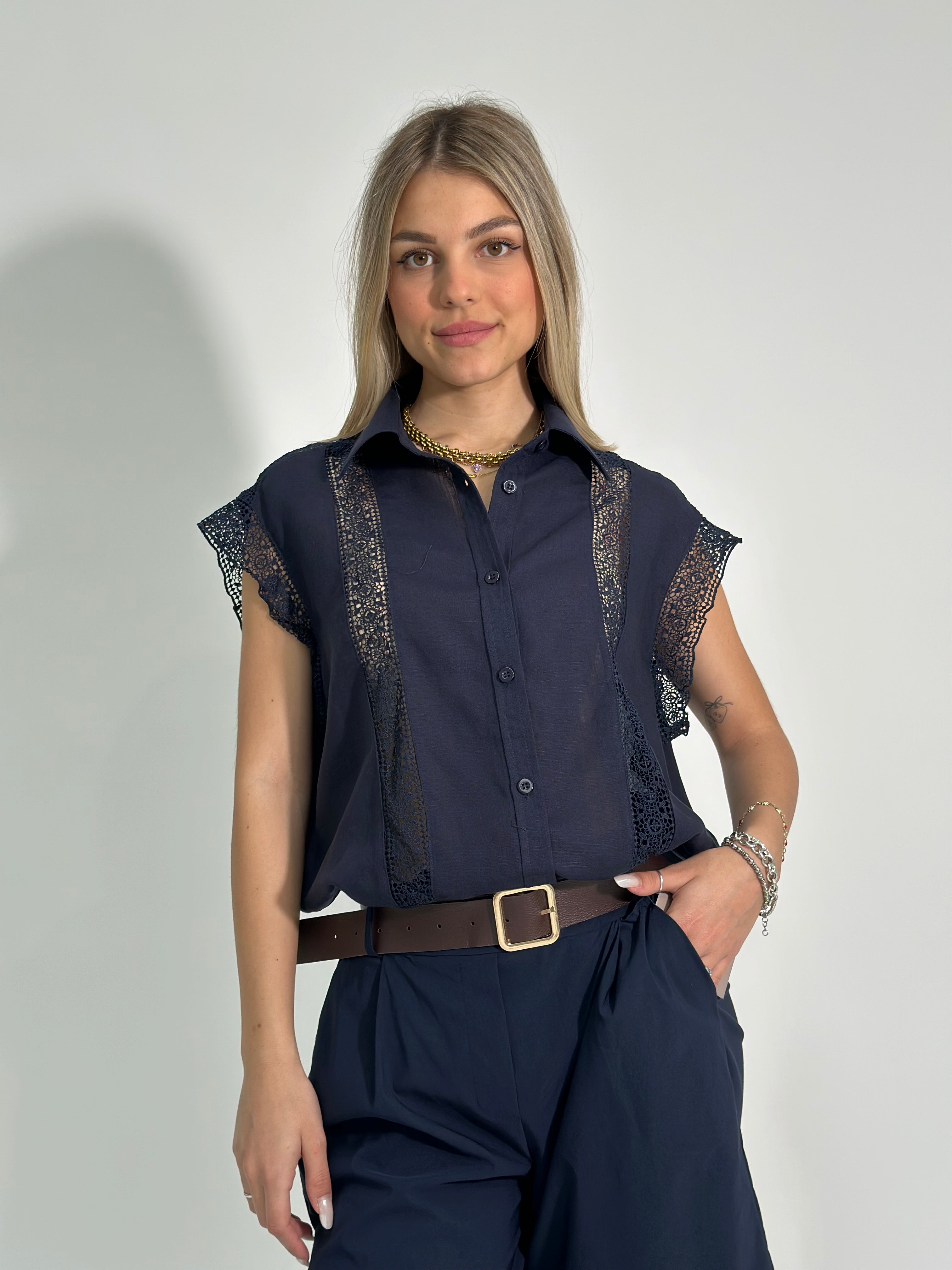 Camicia lino bombon K863
