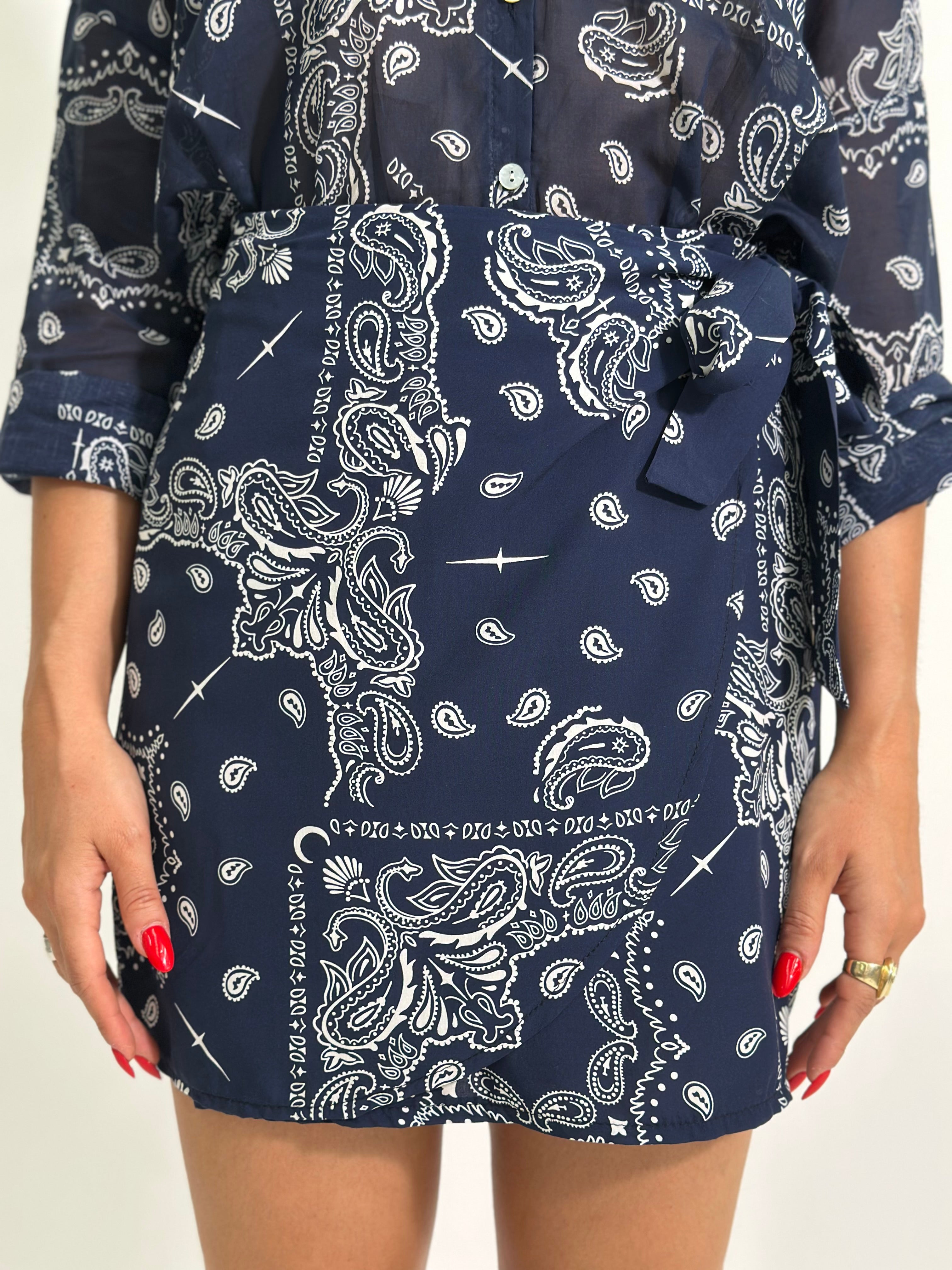 Gonna pareo corta bandana 26271 BLU