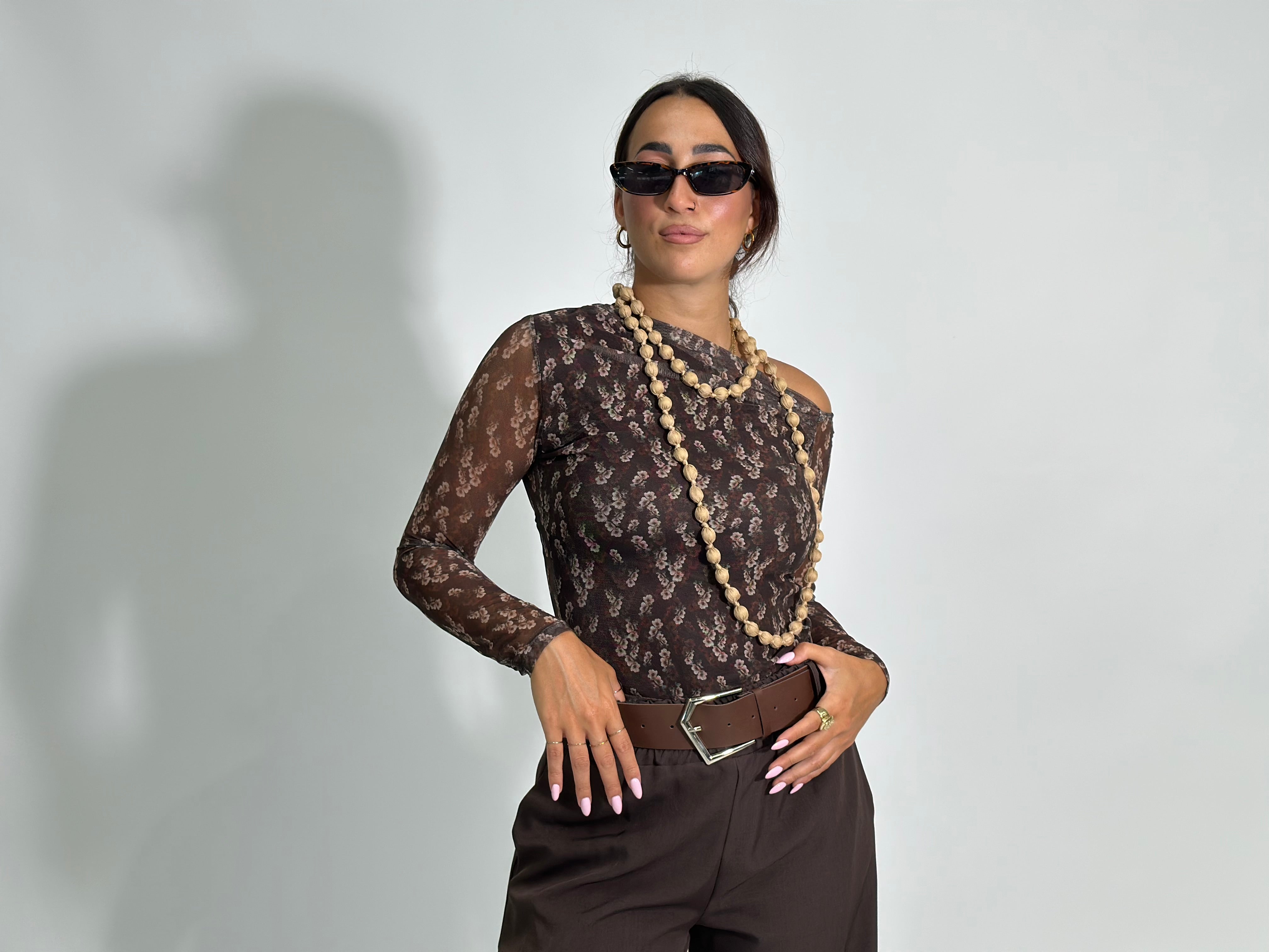 Maglia micro rete 11396 MARRONE