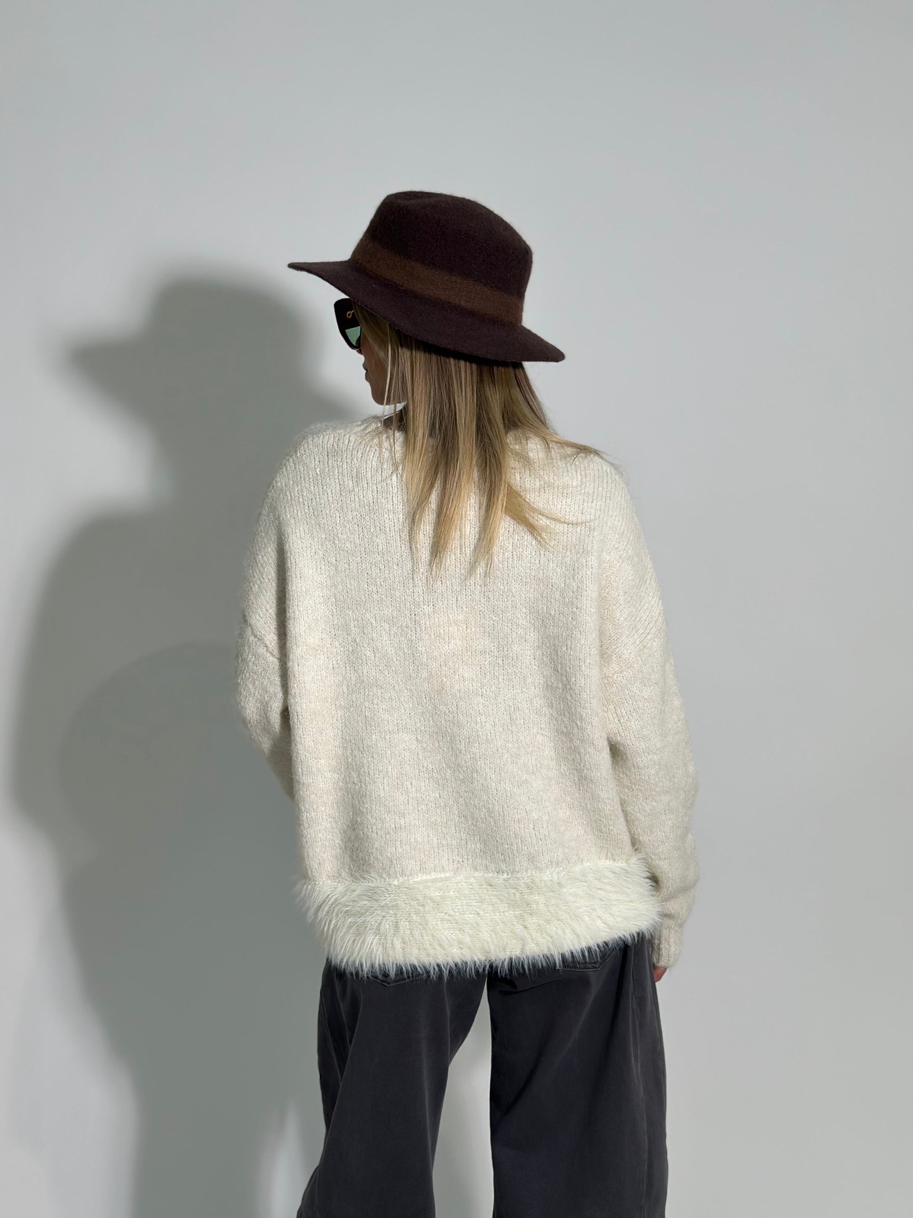 Maglia mohair J28133 PANNA