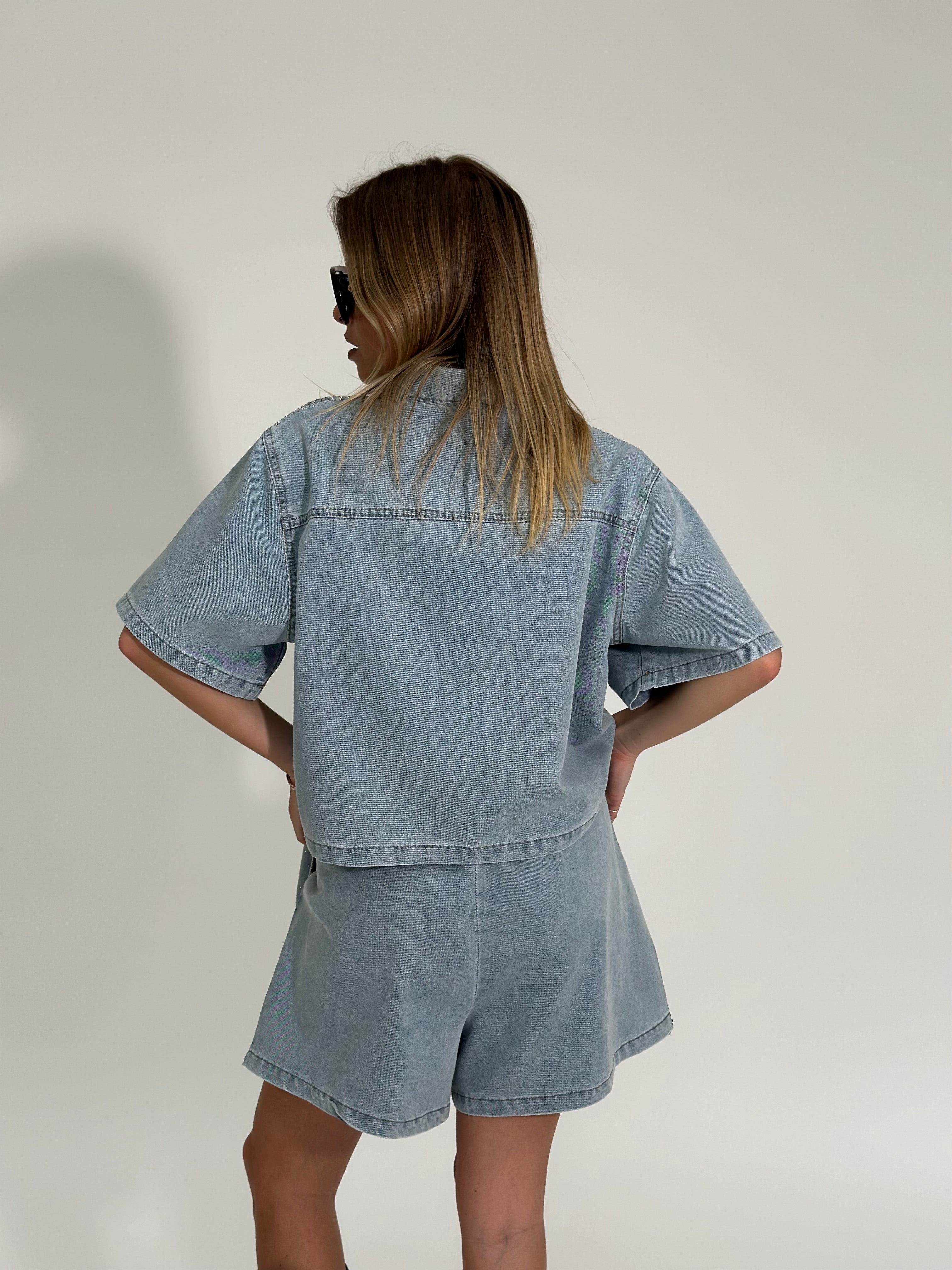 Completo strass denim 0720