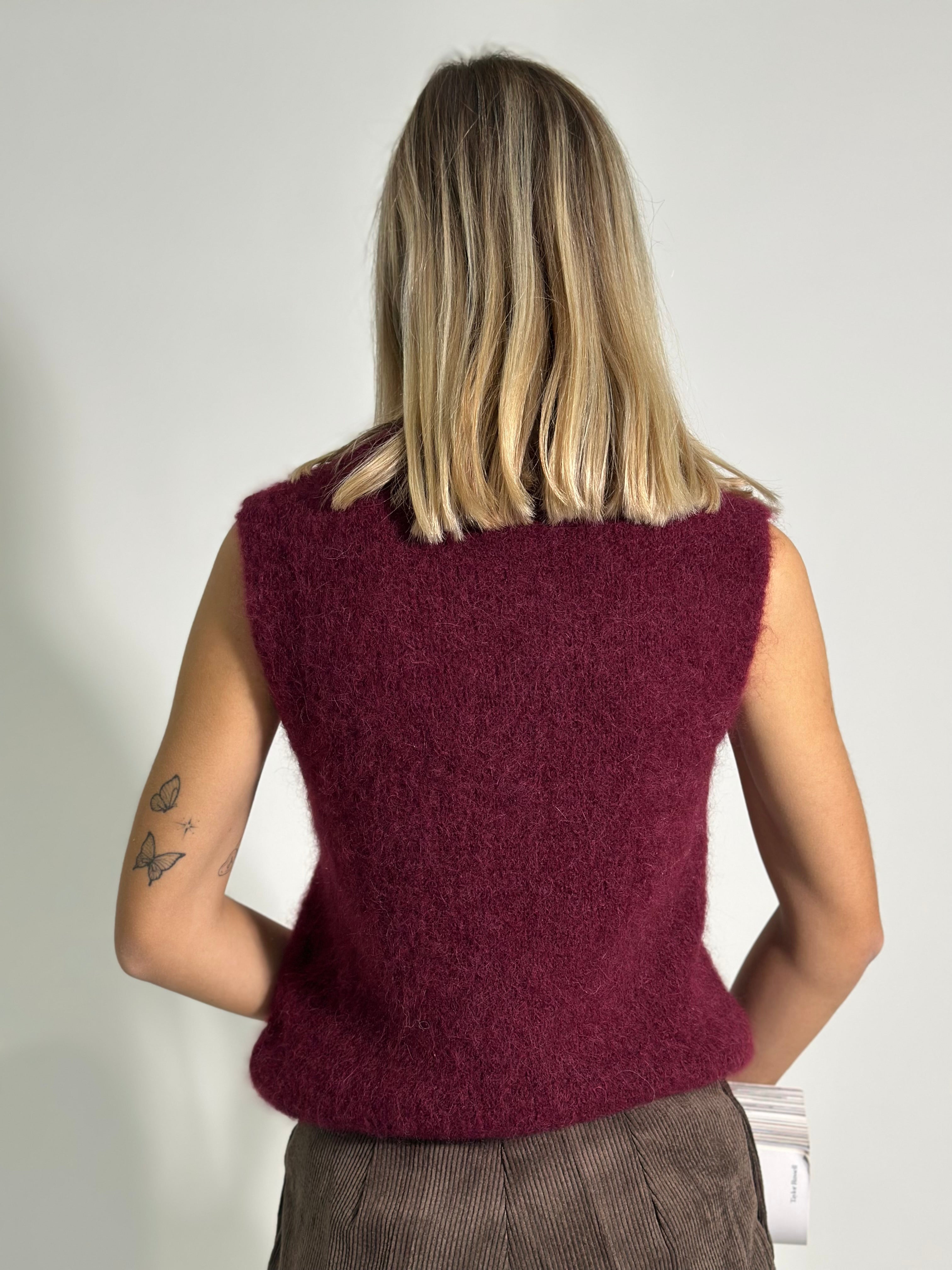 Gilet alpaca 25091 BURGUNDY
