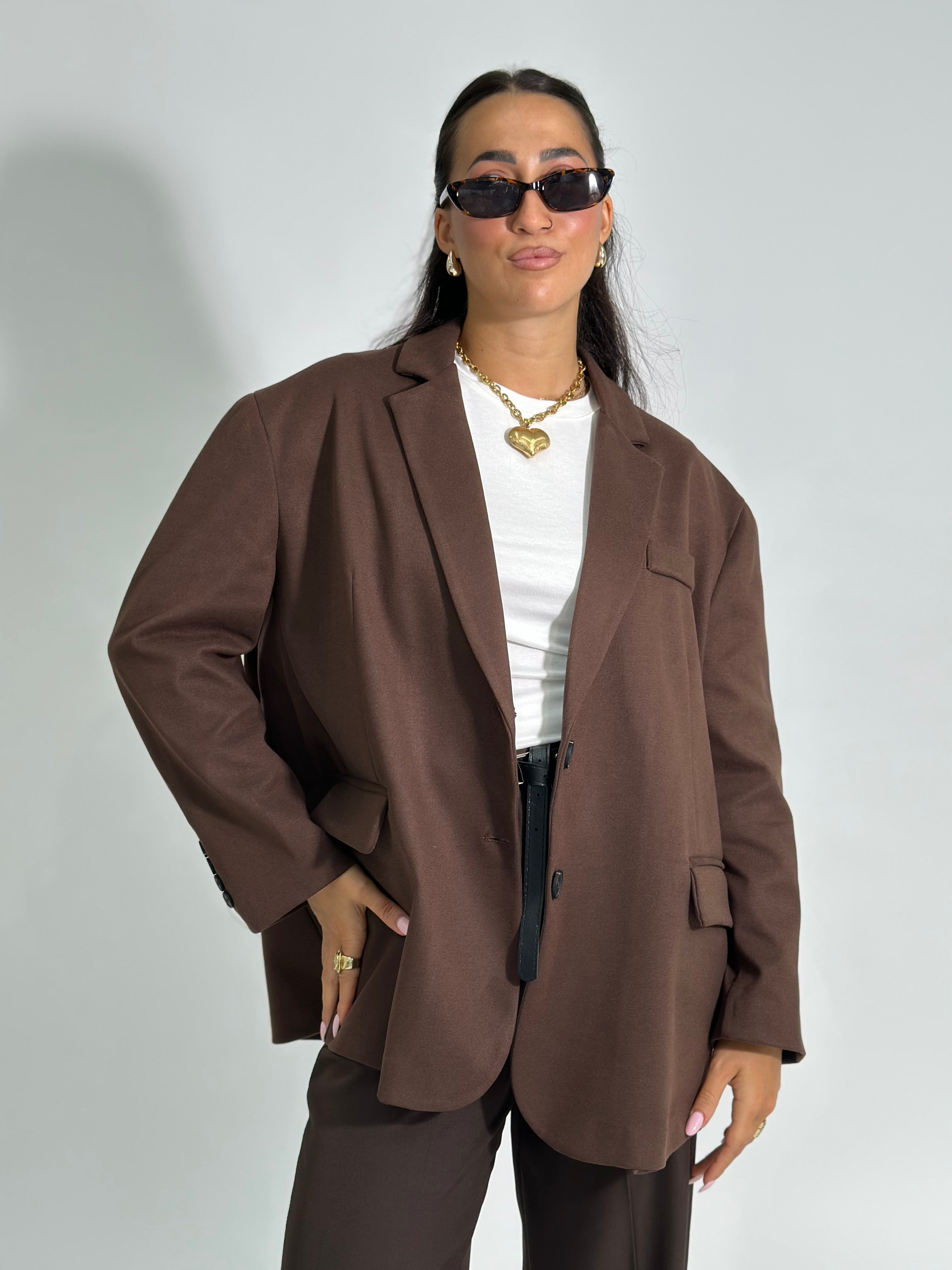 Giacca over 24371D MARRONE