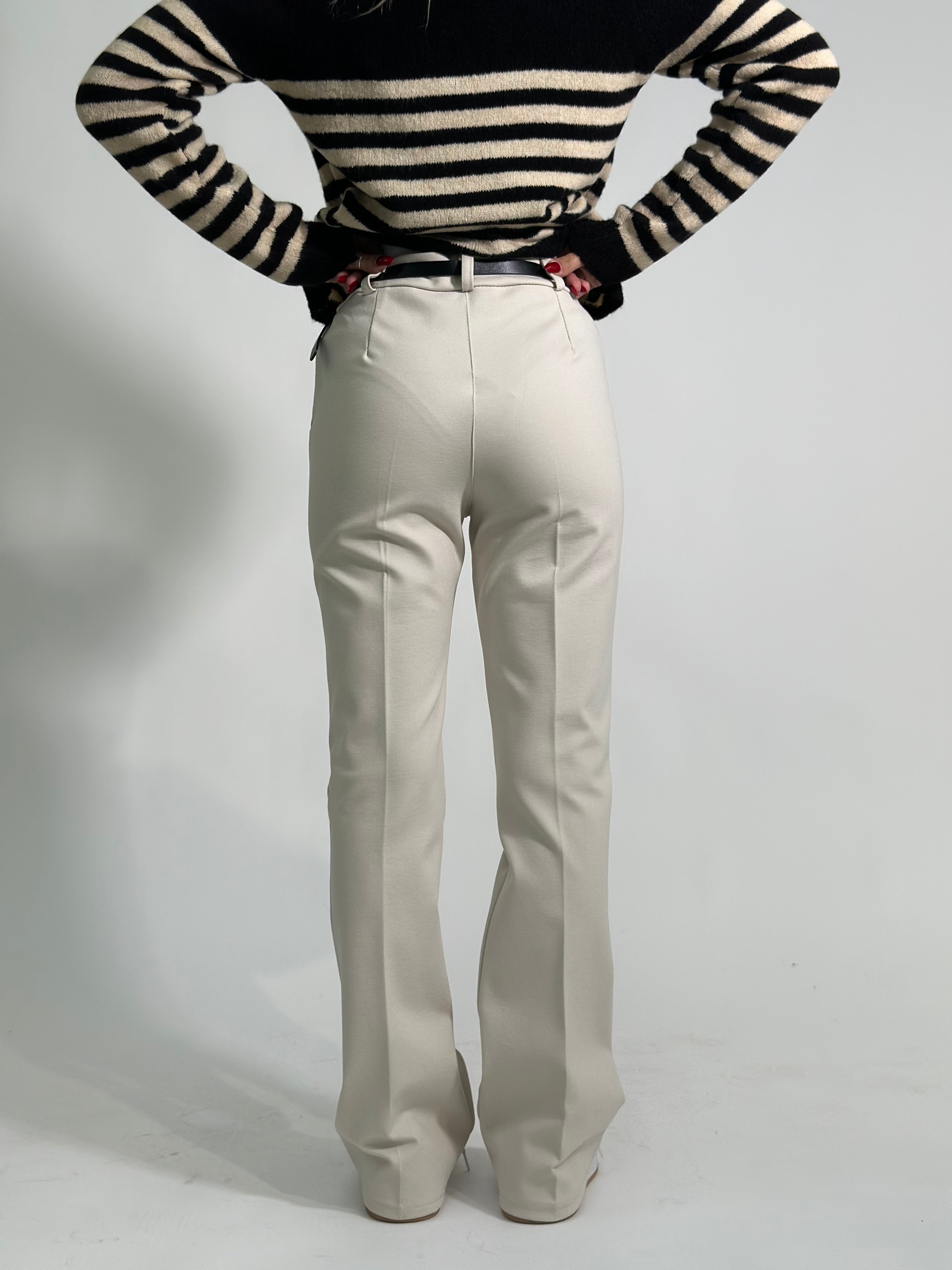 Pantalone flare tasca 51134 PANNA