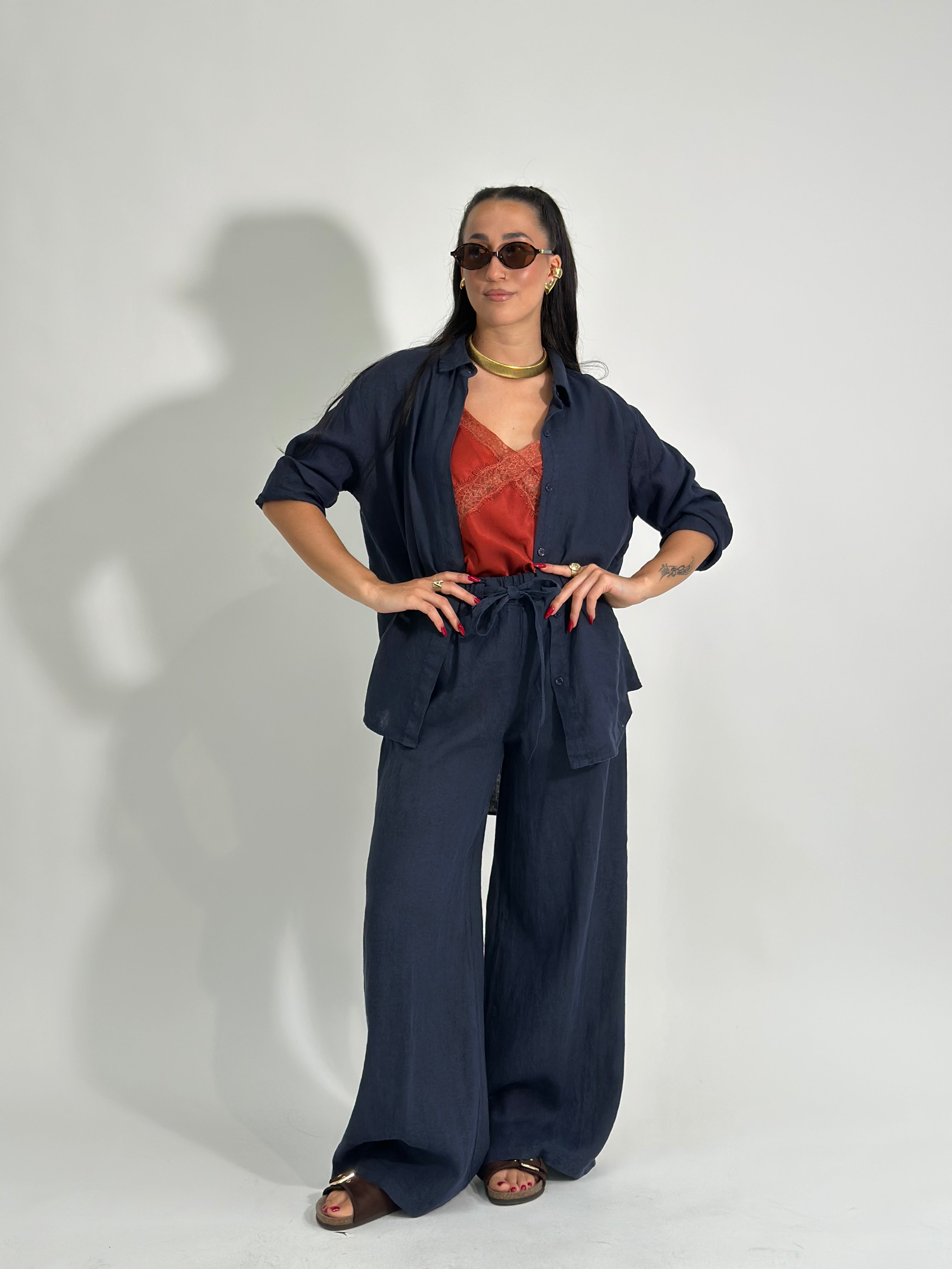 Pantalone puro lino 23825