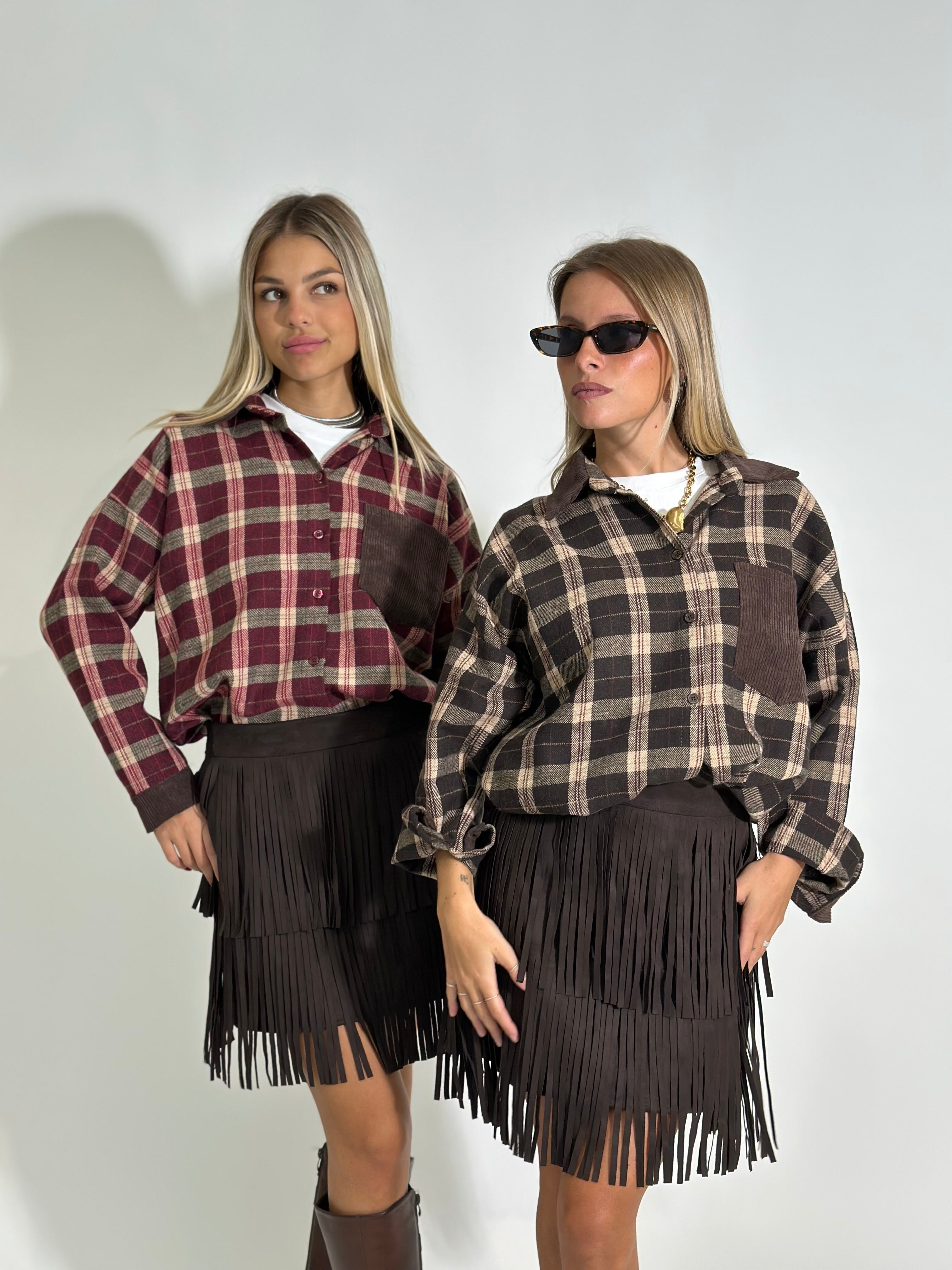 Camicia check 25683-1 BURGUNDY