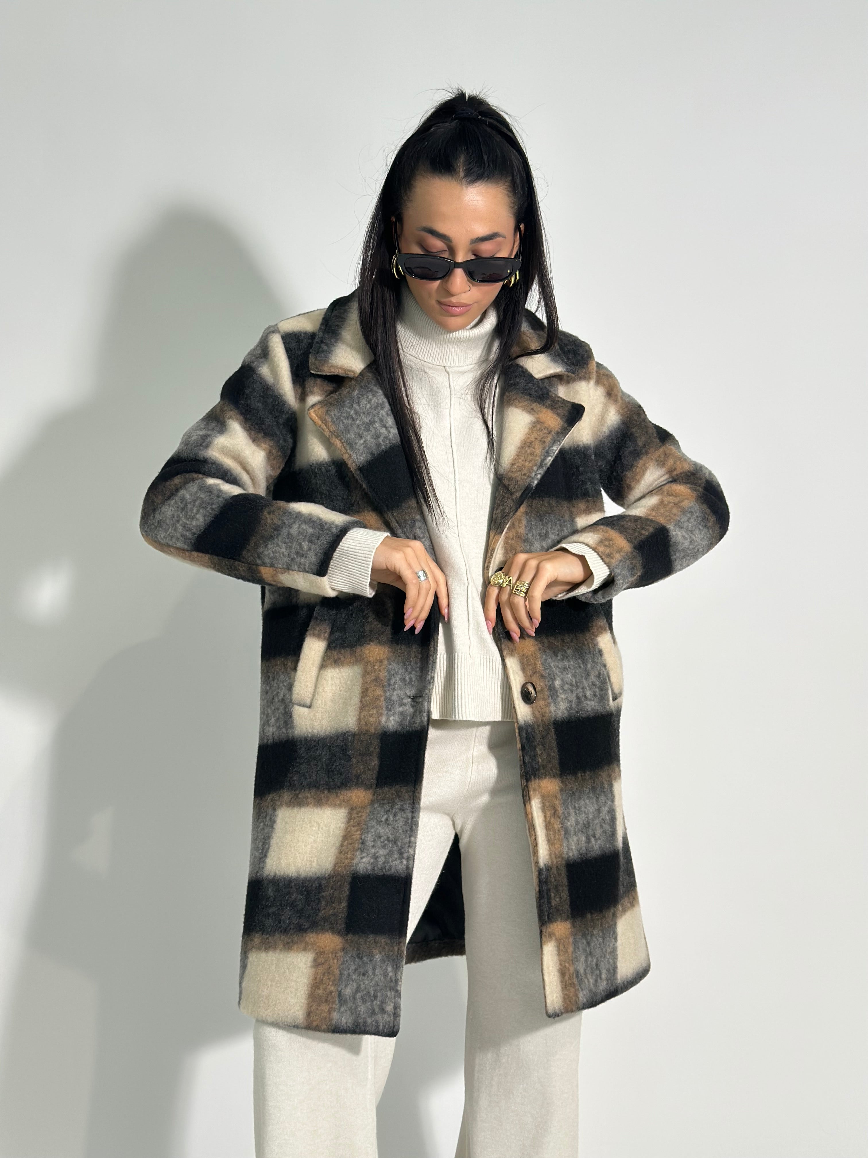 Cappotto quadri G1536