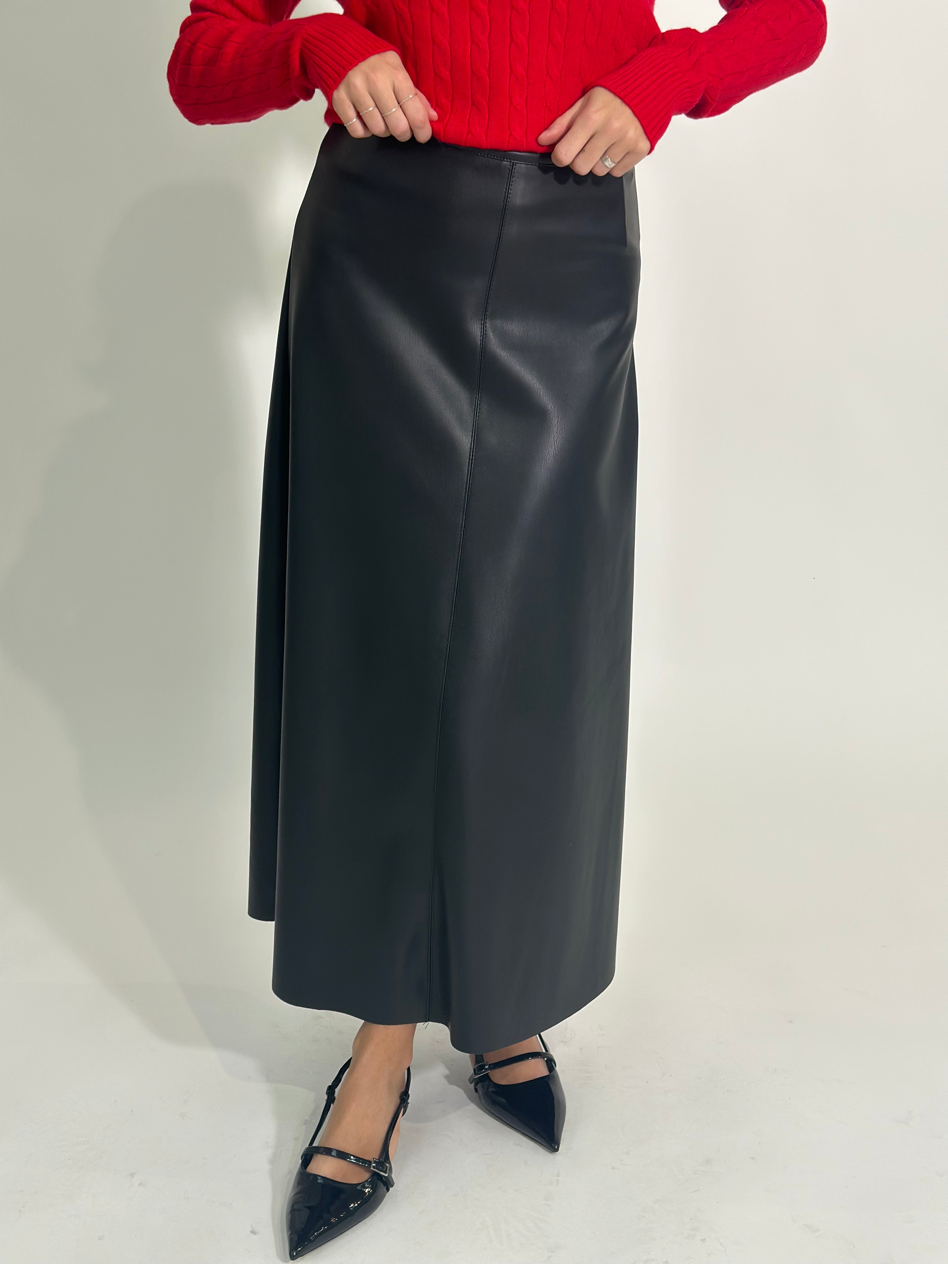 Gonna ecopelle 8066 NERO