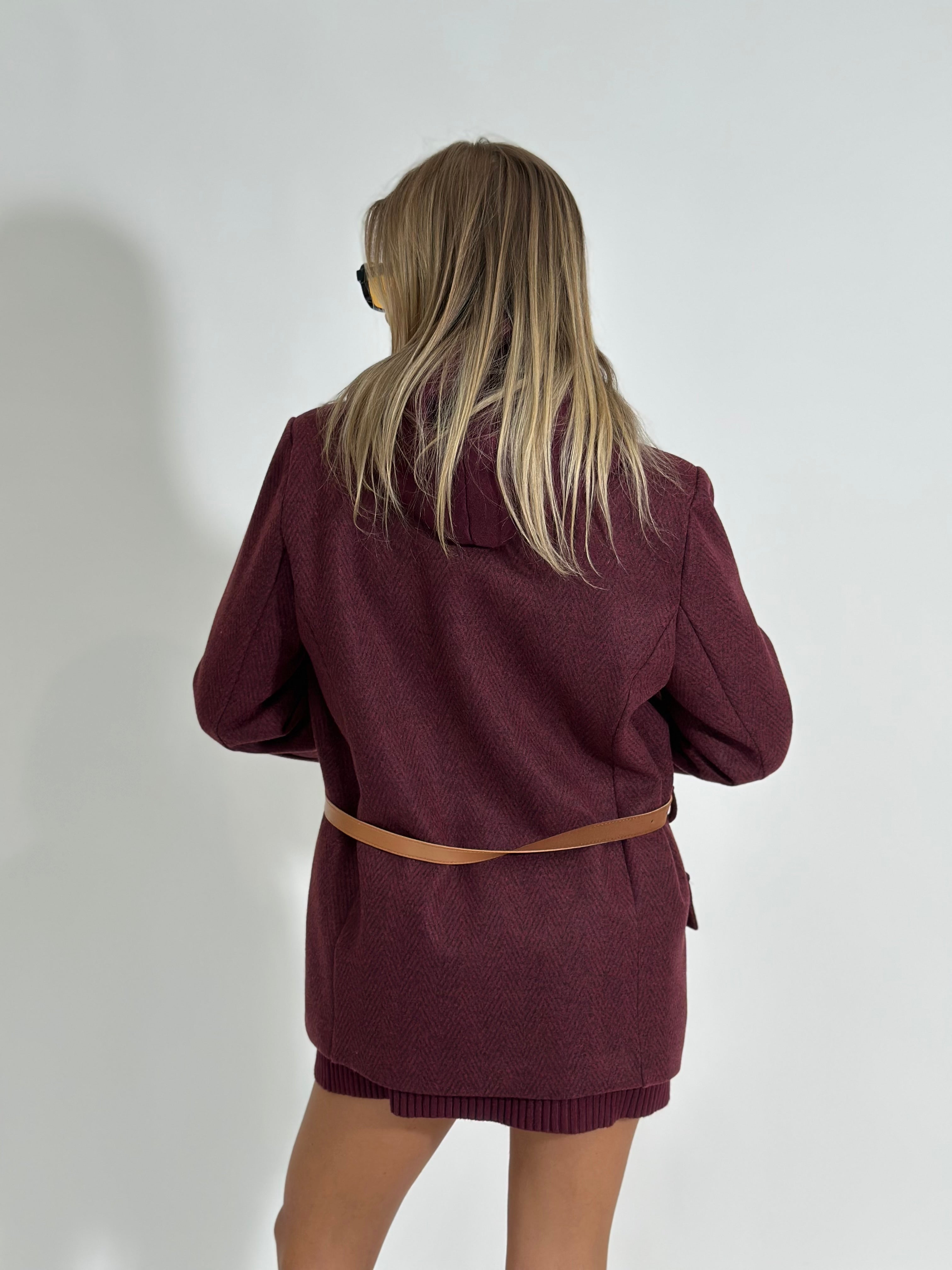 Giacca cintura 4182 BURGUNDY
