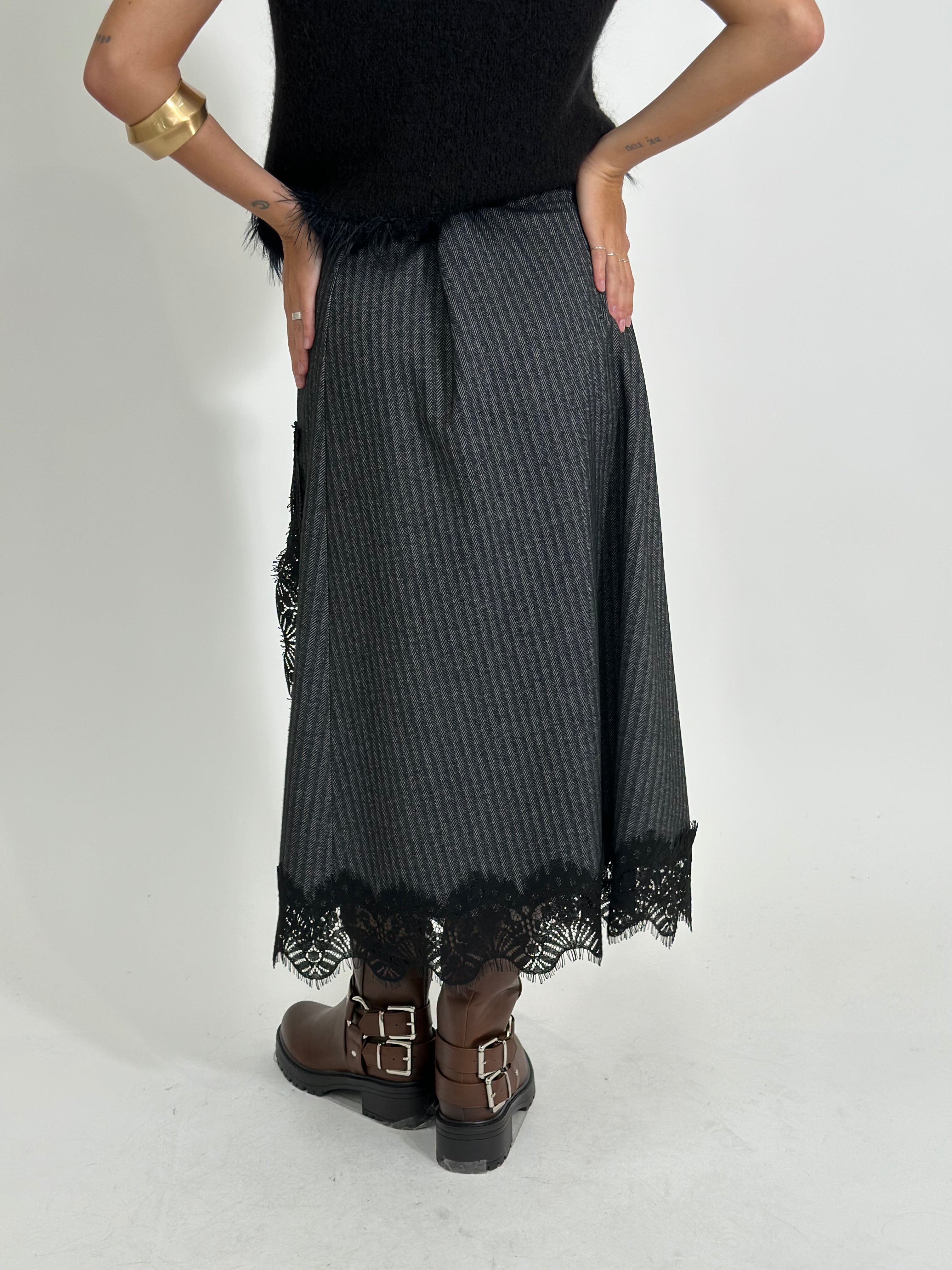 Gonna longuette pizzo 0158
