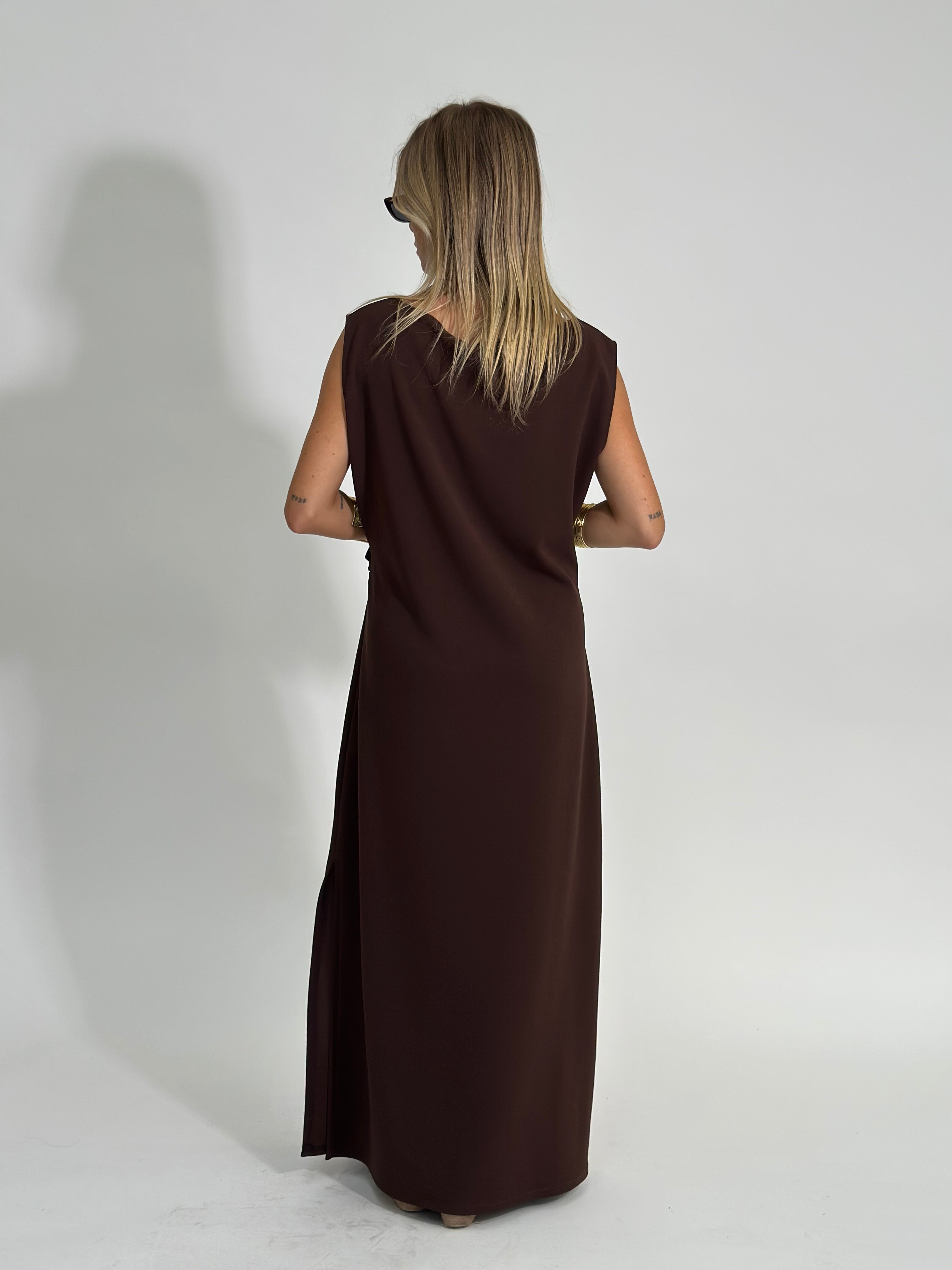 Abito drappeggio 69225 MARRONE