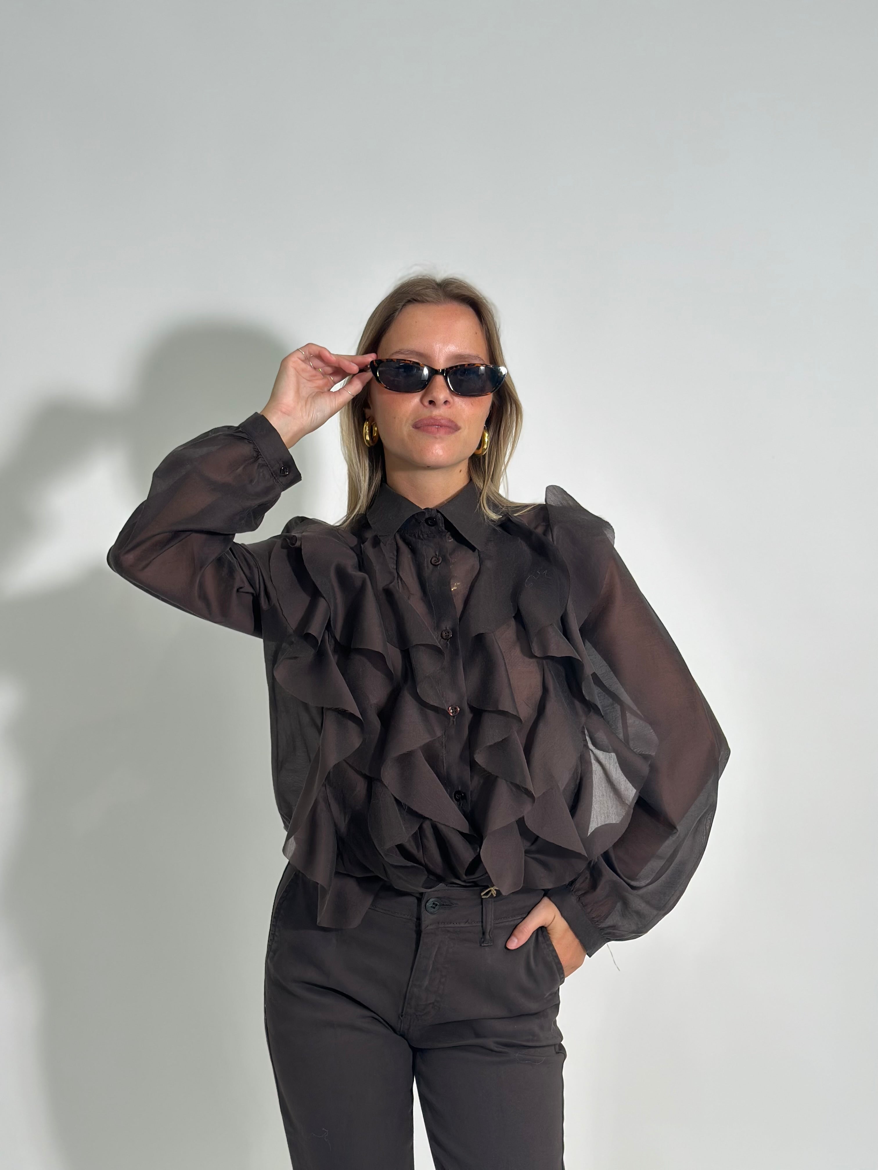Camicia volant 27704 MARRONE