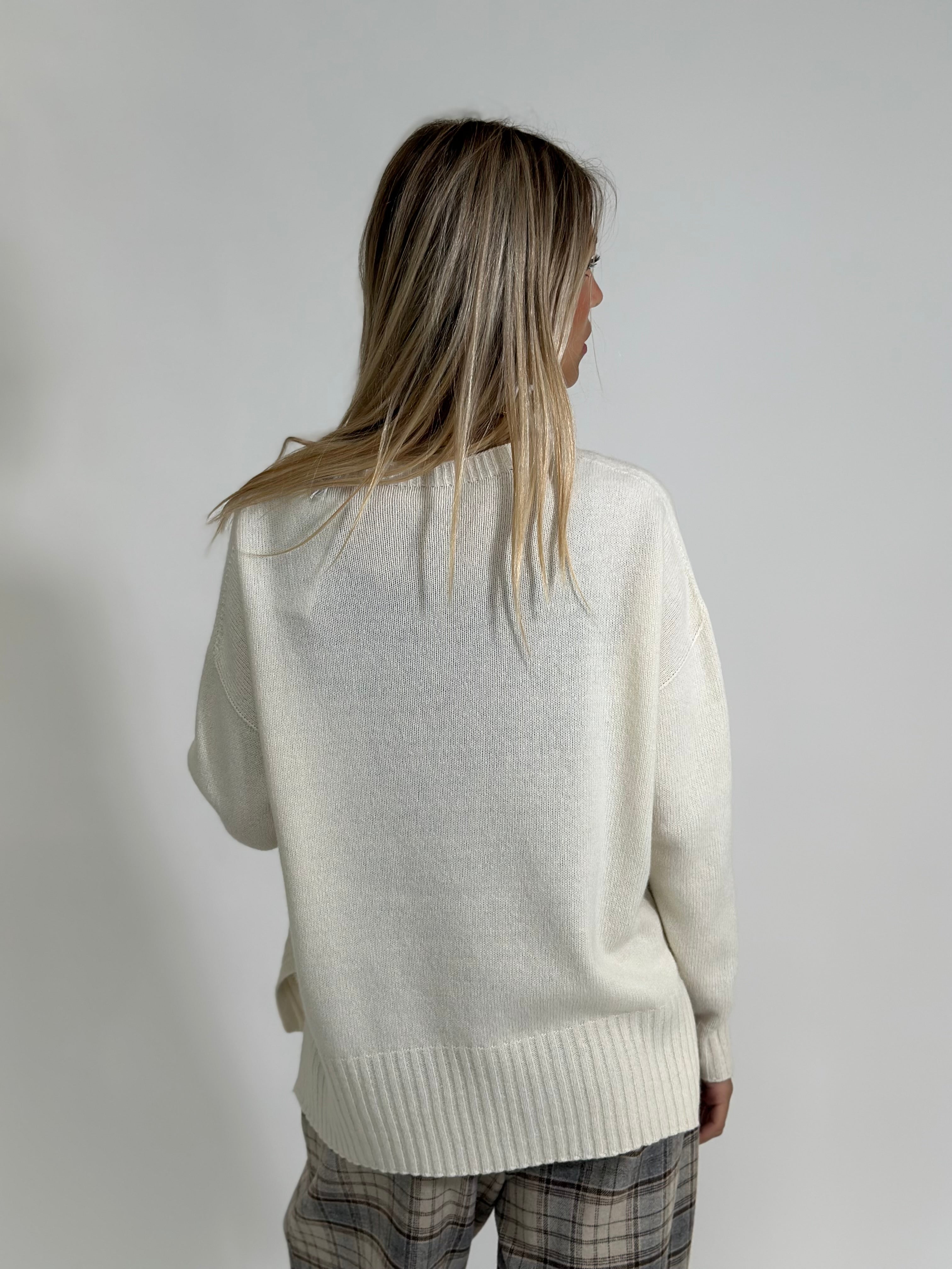 Maglia Cashmere Blend 6616 PANNA