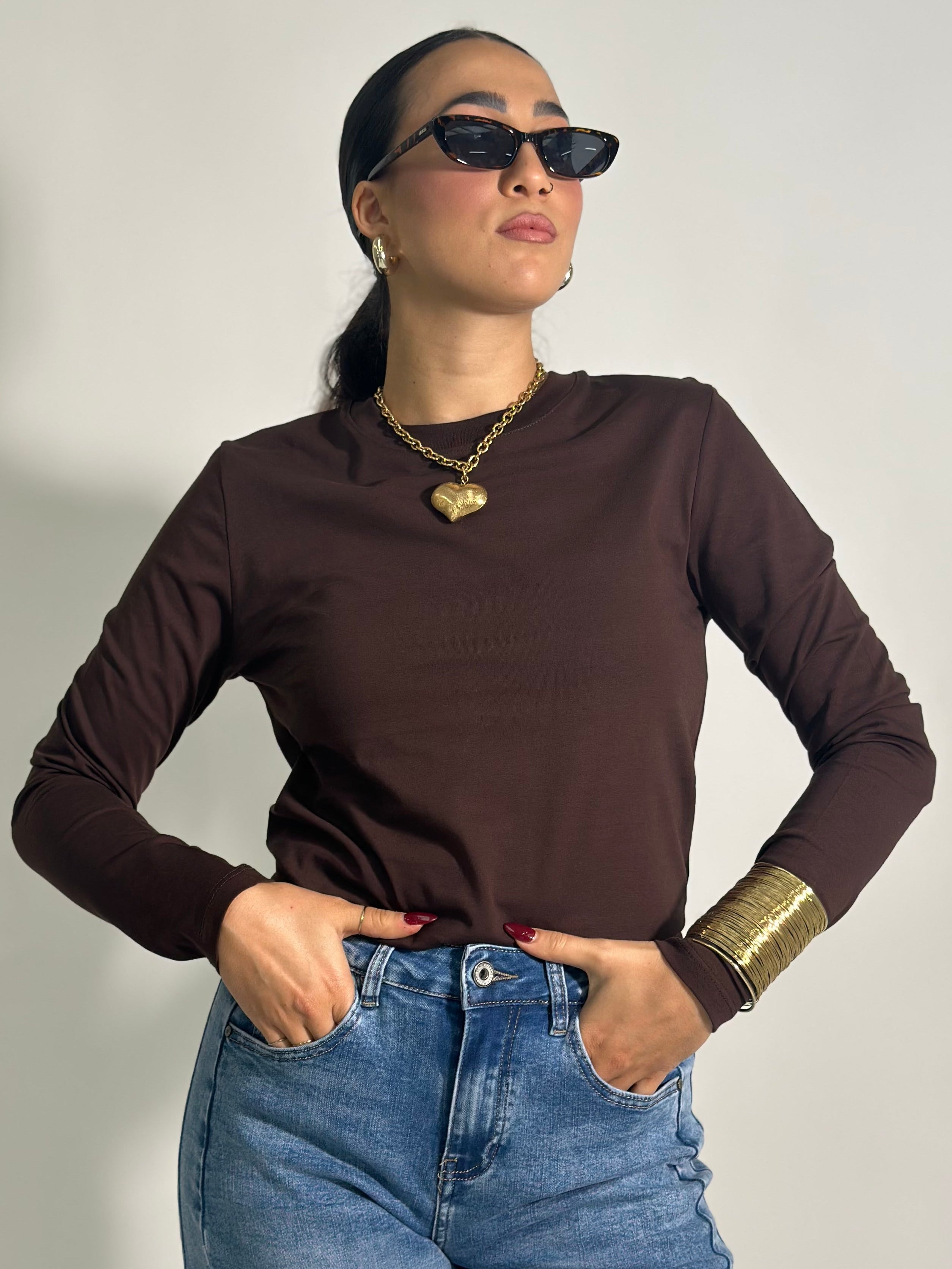 Maglia Girocollo Lumina L8157 MORO