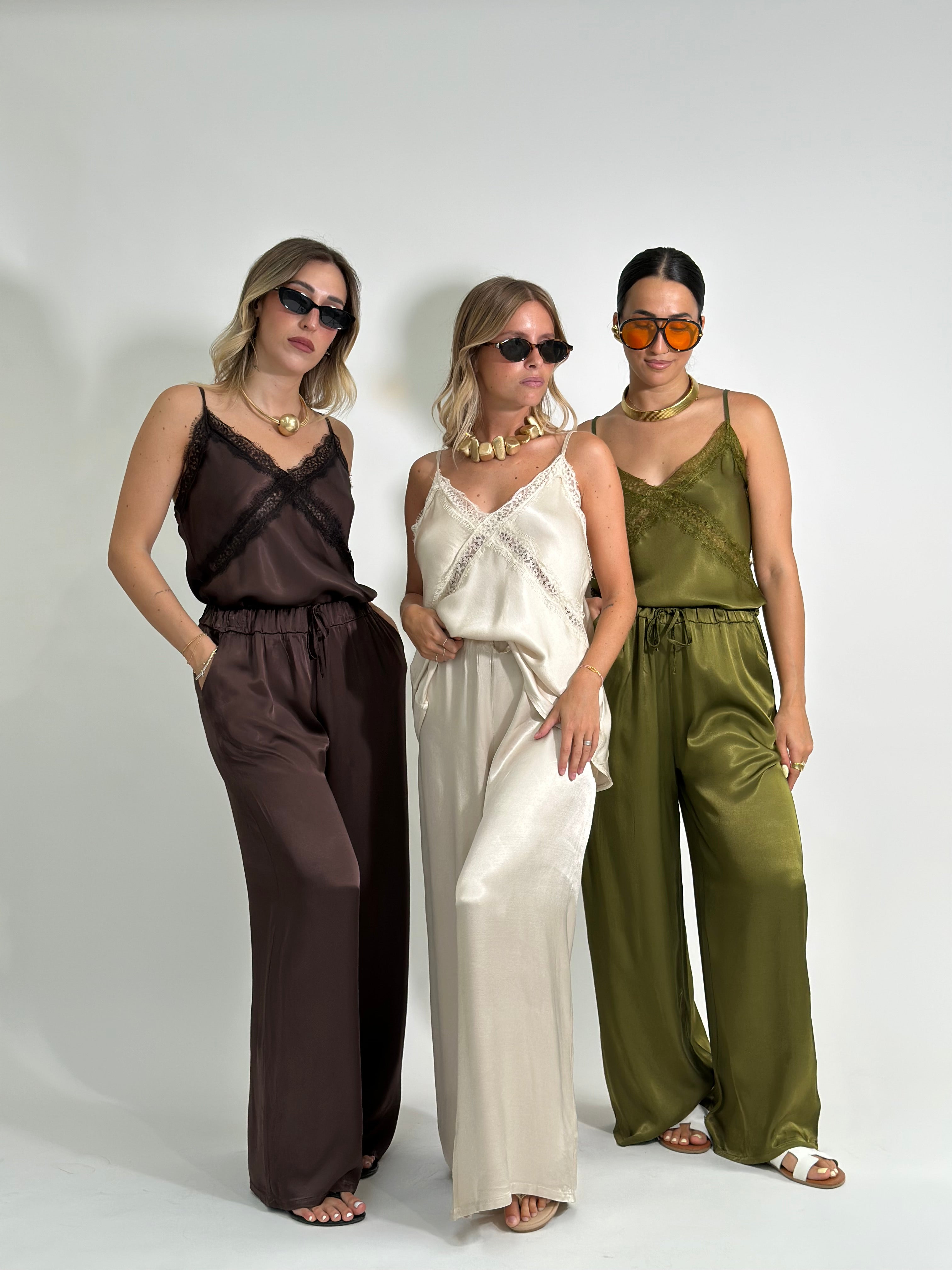 Pantalone satin coulisse 60006