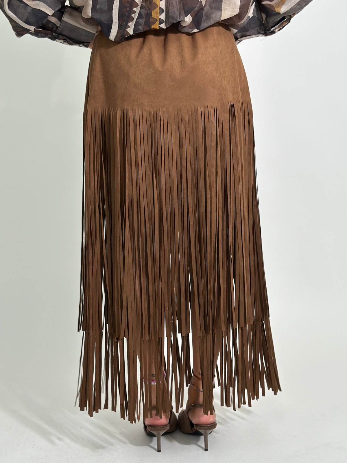 Gonna frange suede 5307 CAMMELLO