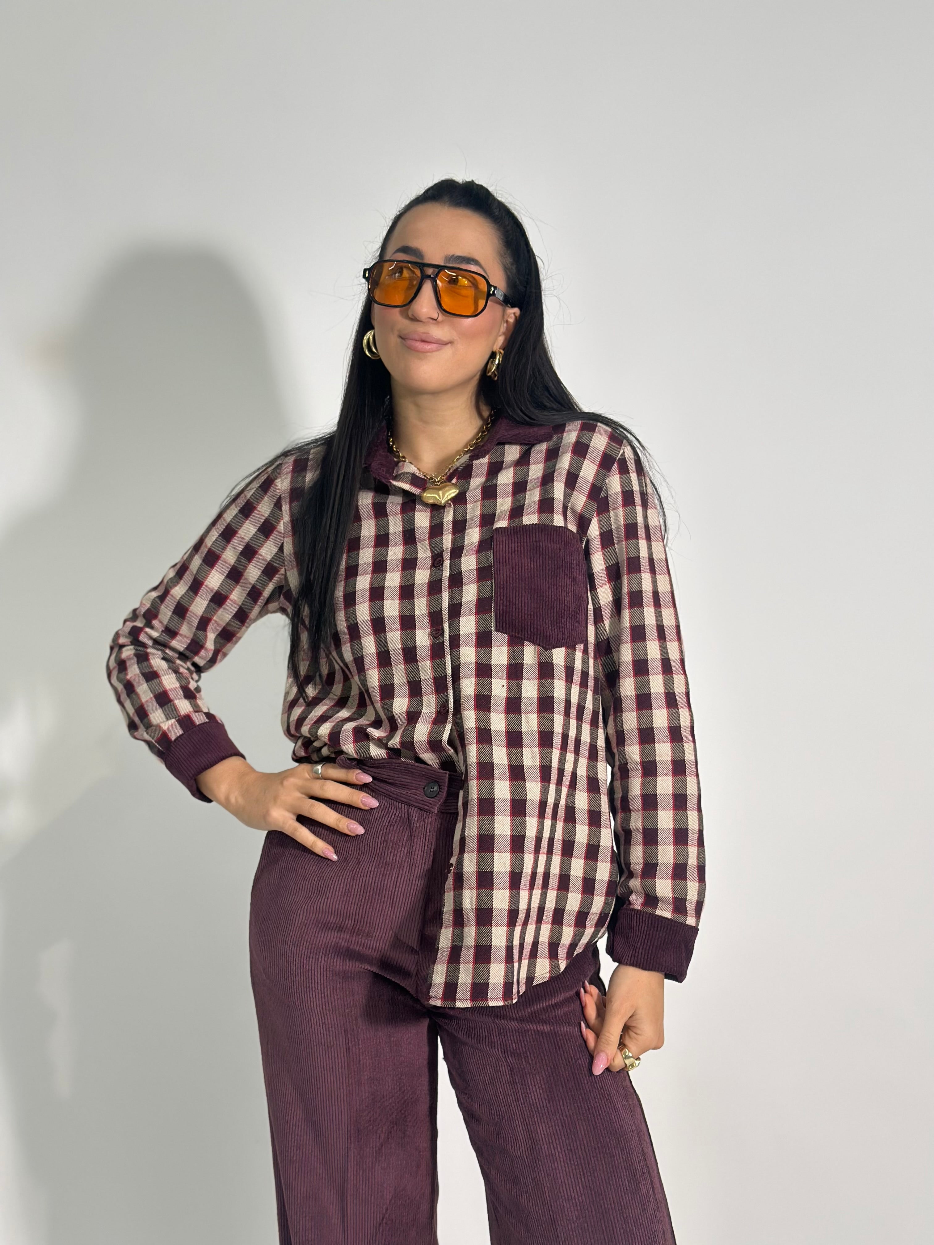 Camicia quadri velluto 5213