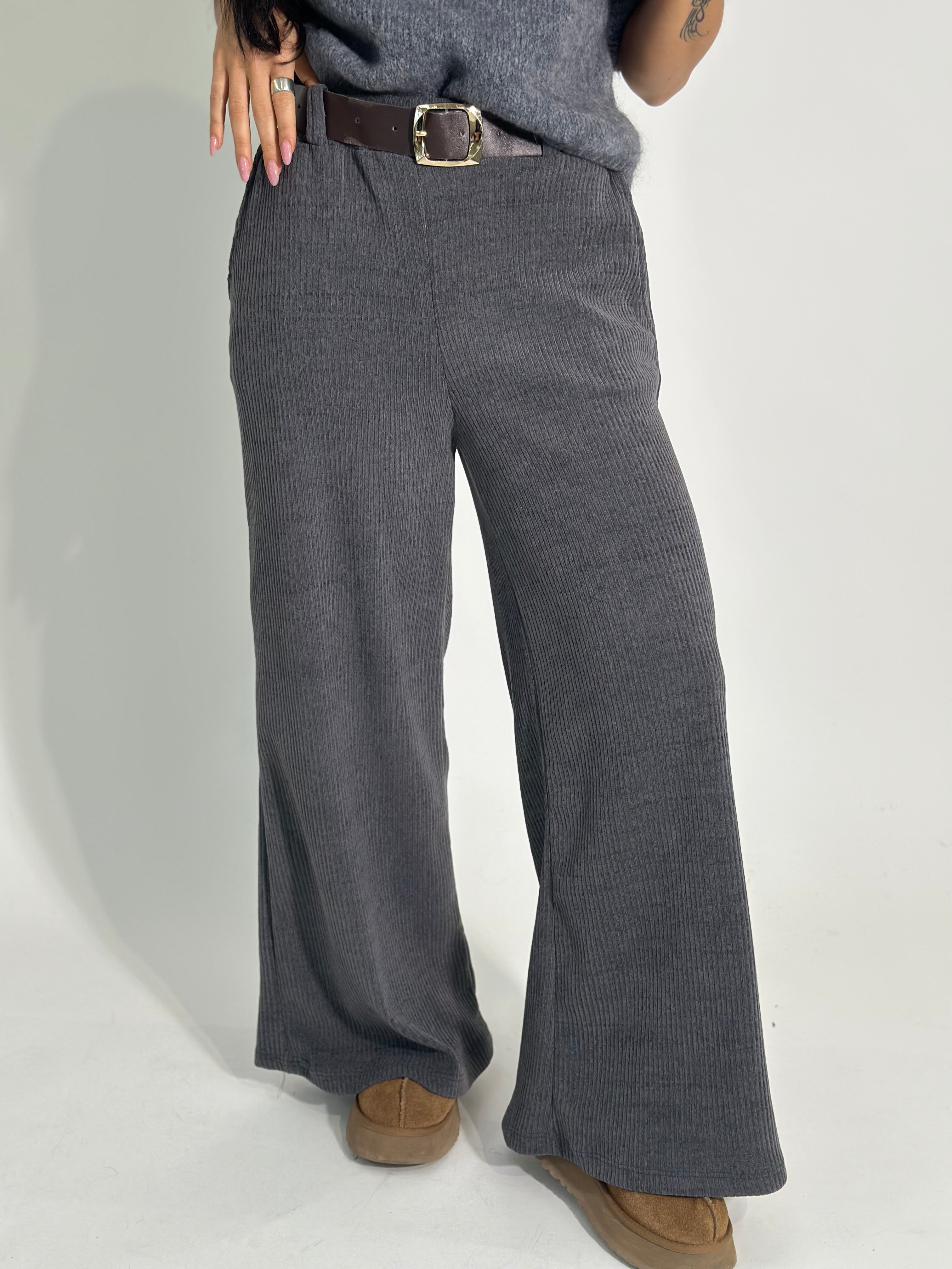 Pantalone costina 6156 GRIGIO