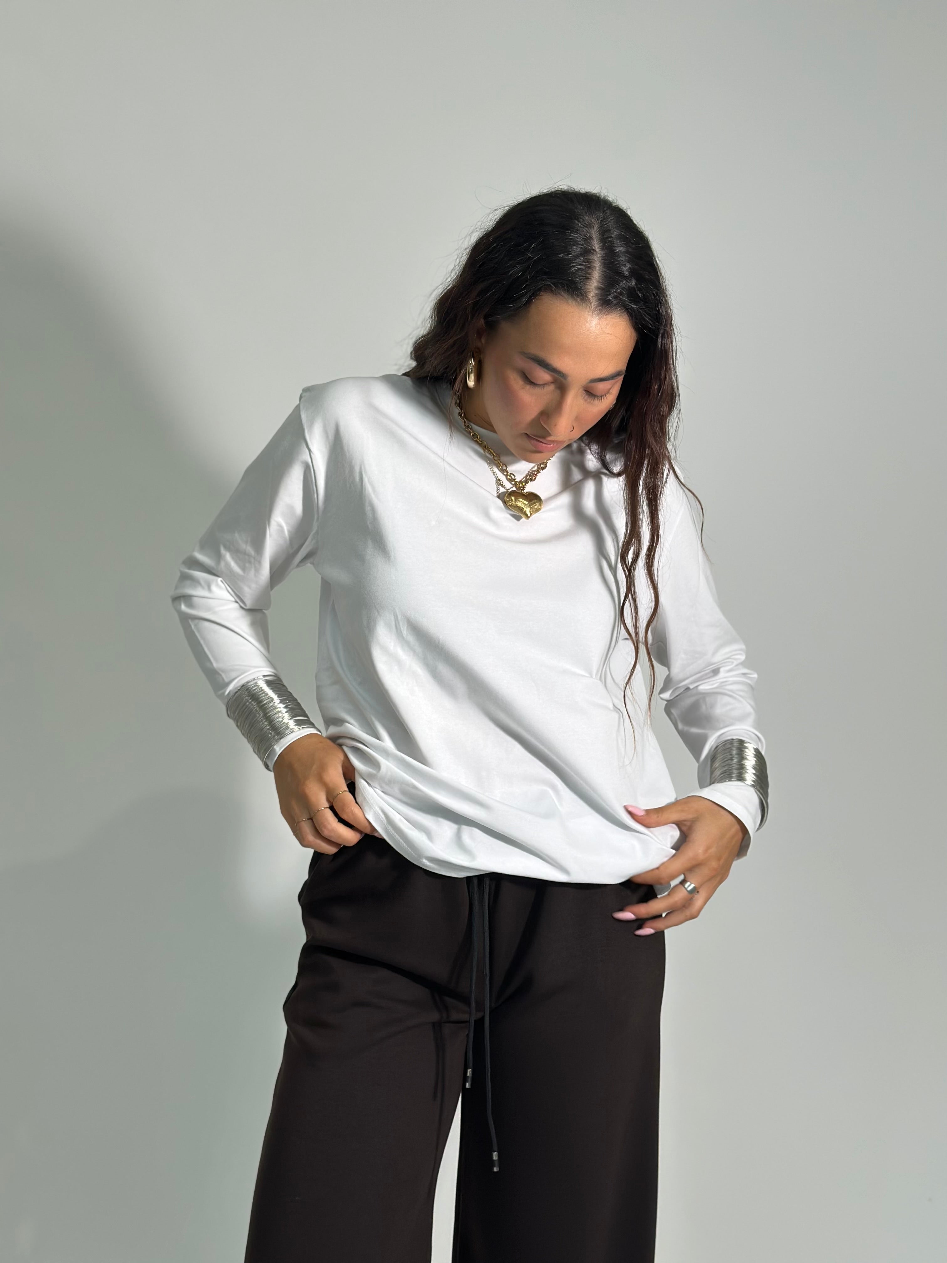 T-shirt lunga 23100 BIANCO