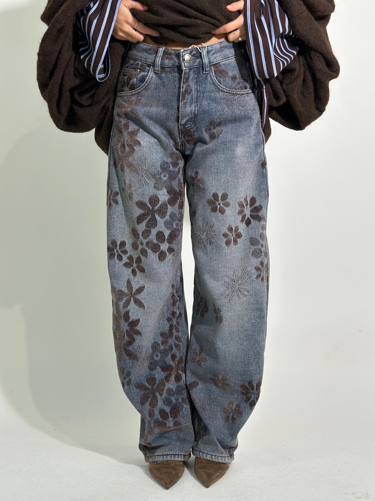 Jeans floccato margherita 5478