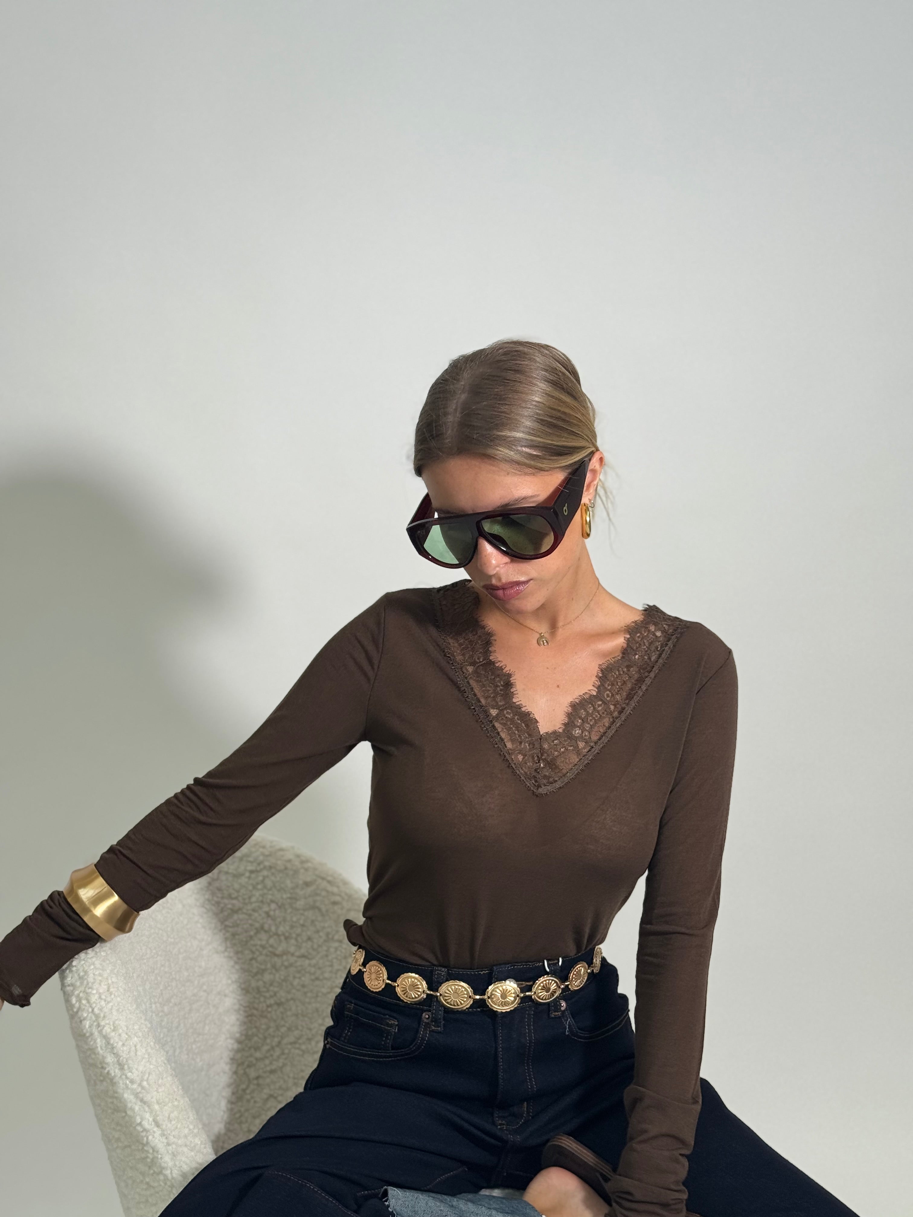 Maglia light cashmere pizzo 26546A