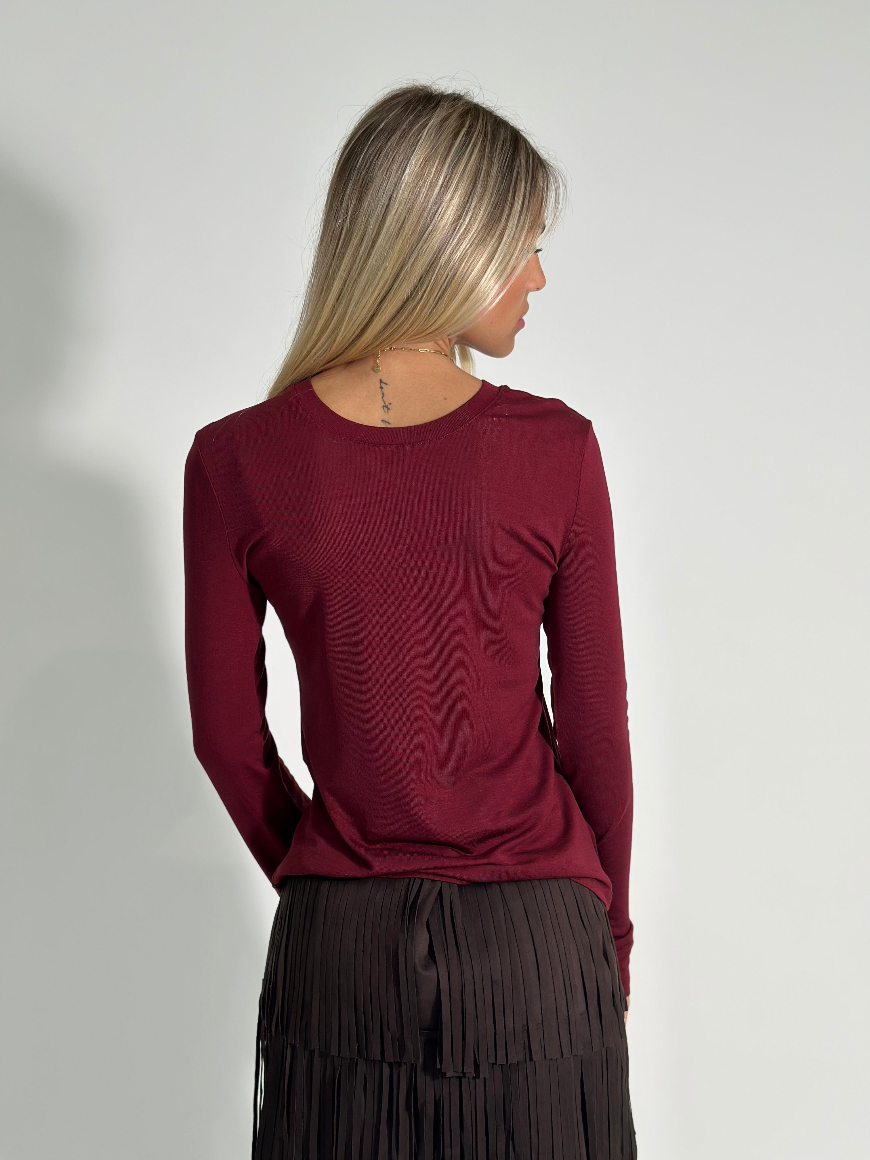 Maglia basic X002 BURGUNDY