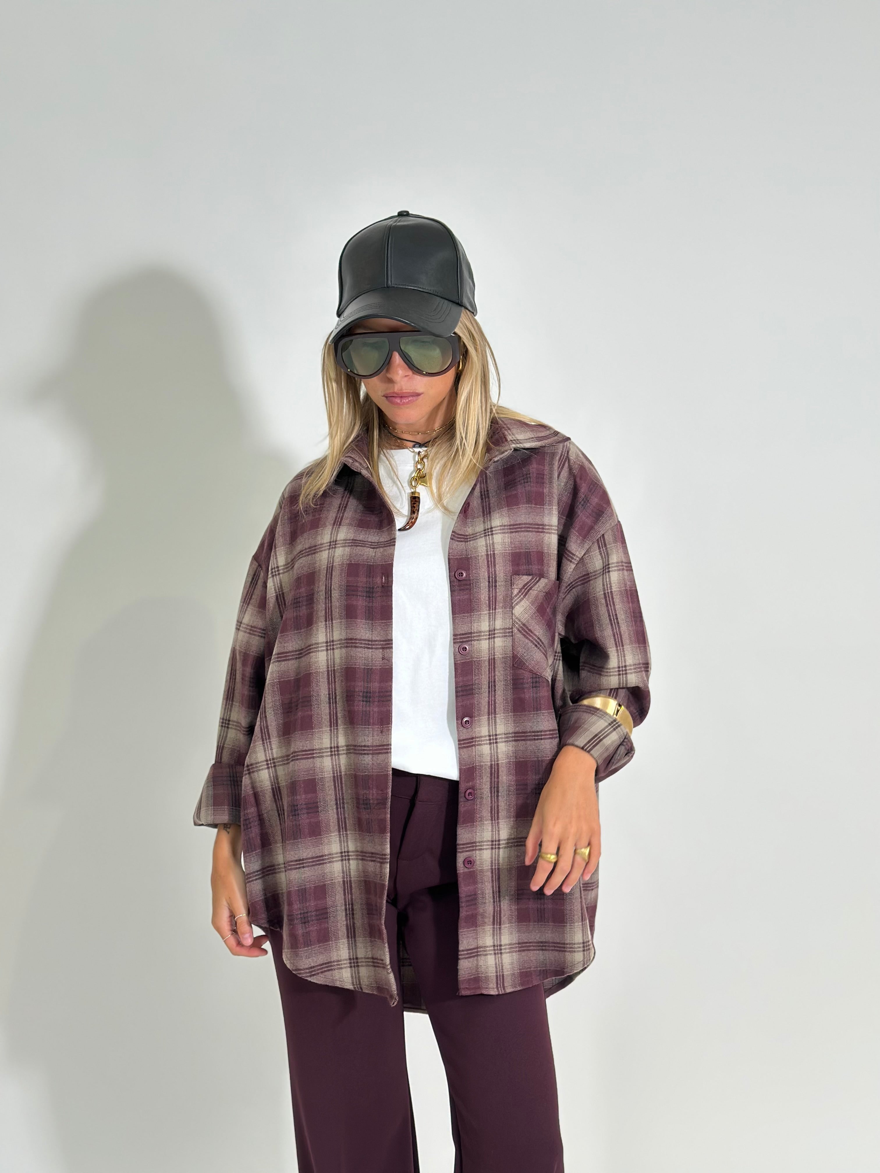 Camicia check 17183 BURGUNDY