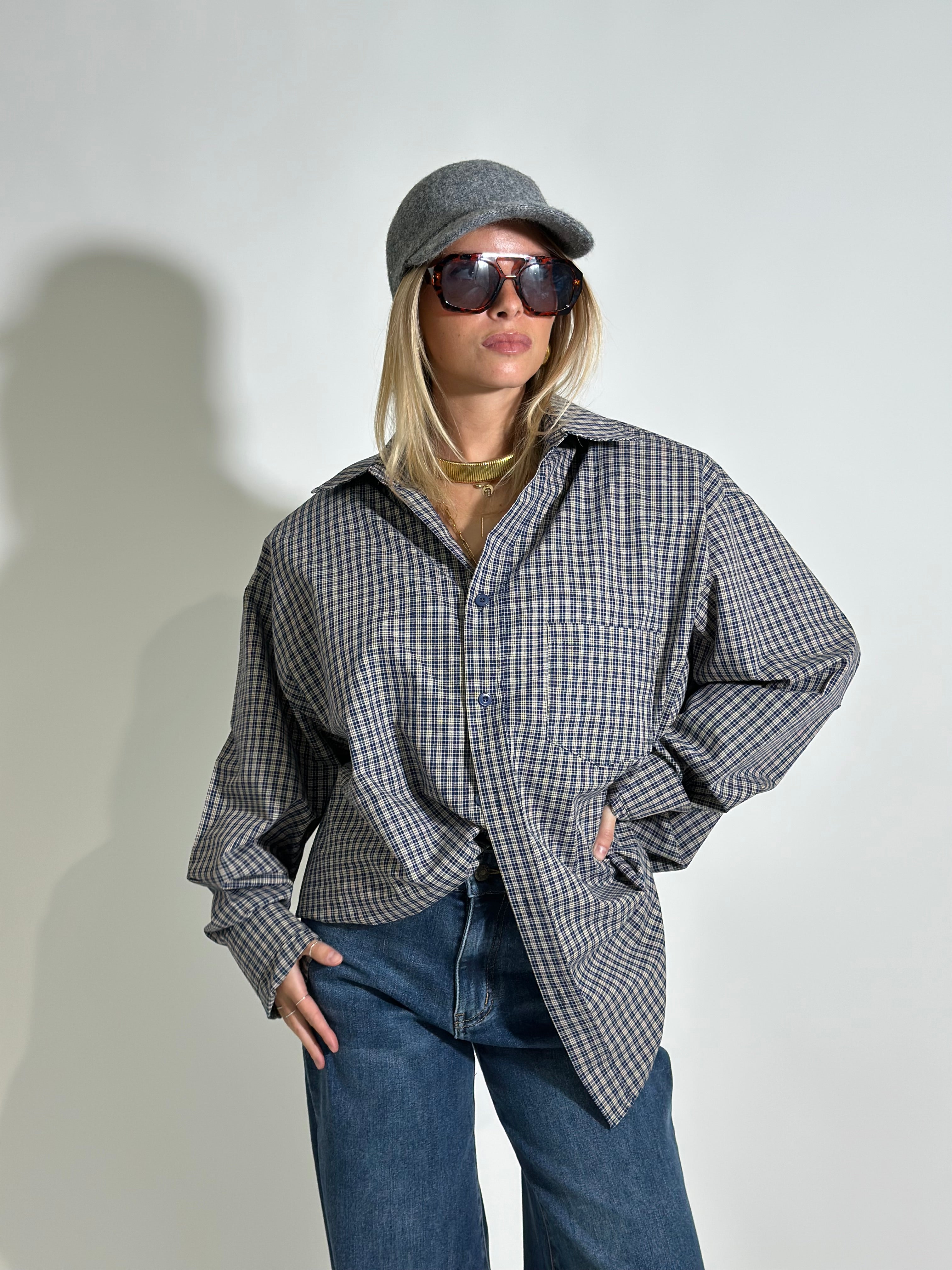 Camicia quadri 19109 BLU