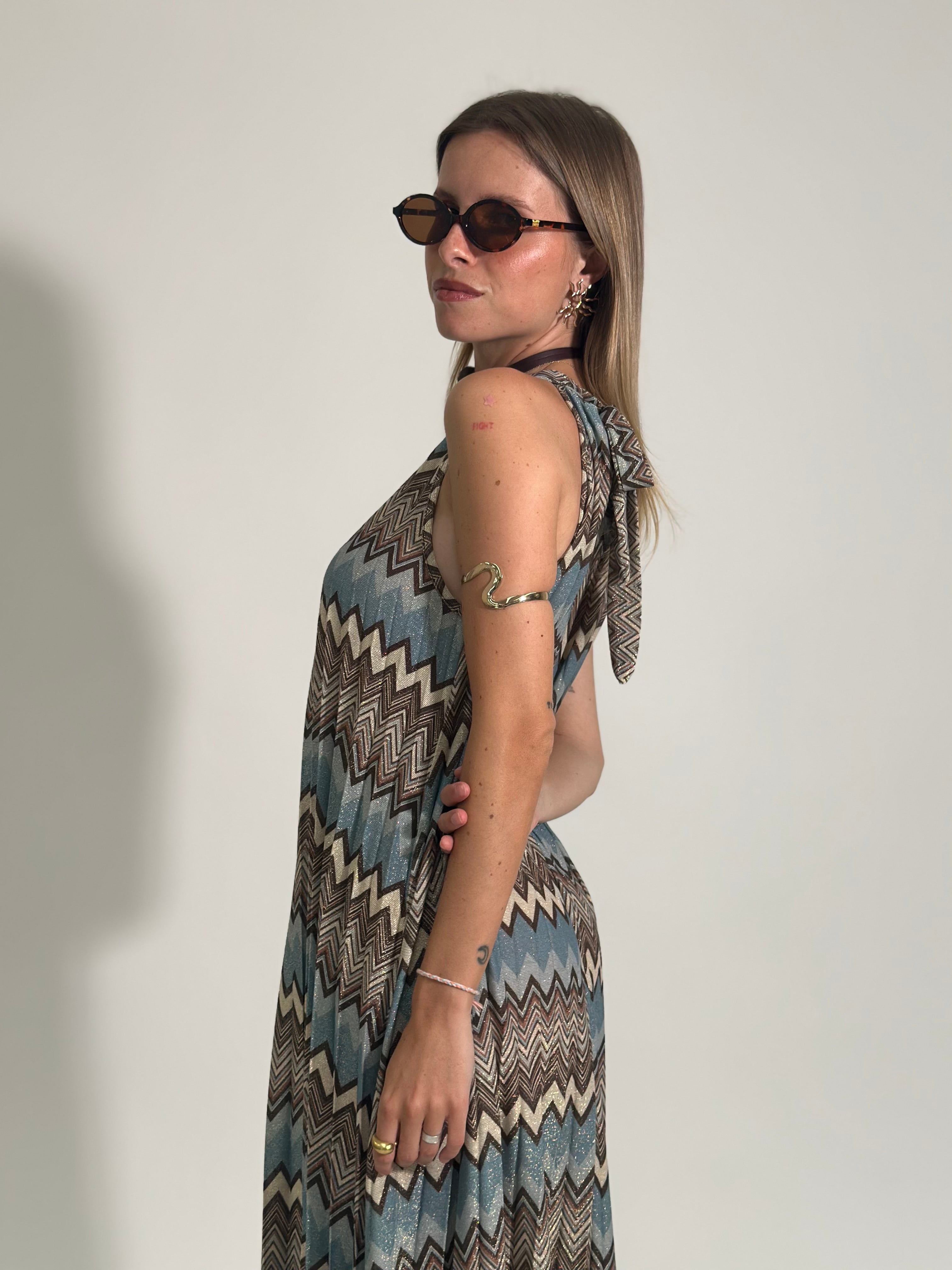 Abito lurex 1372 AZZURRO