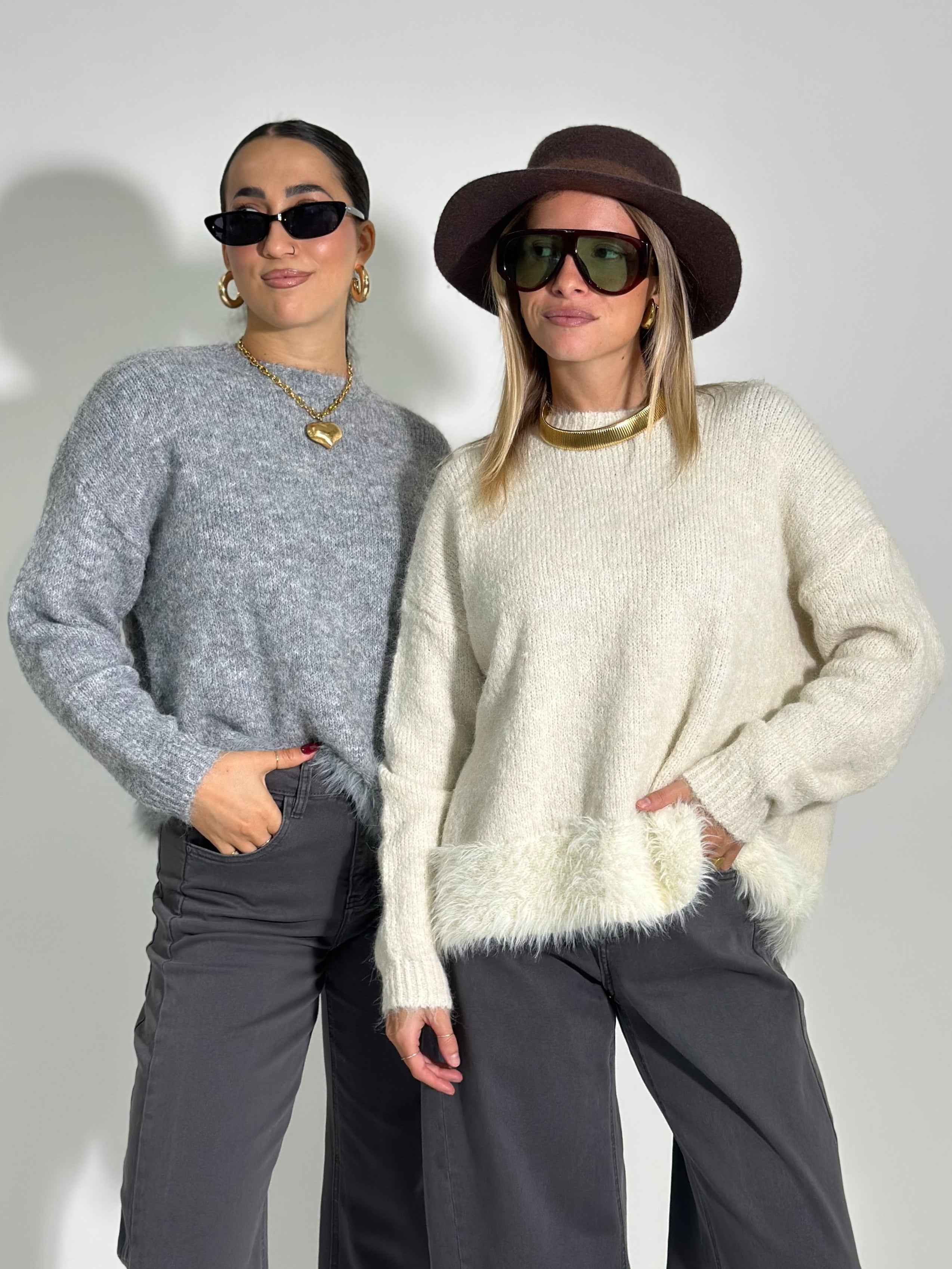 Maglia mohair J28133 PANNA