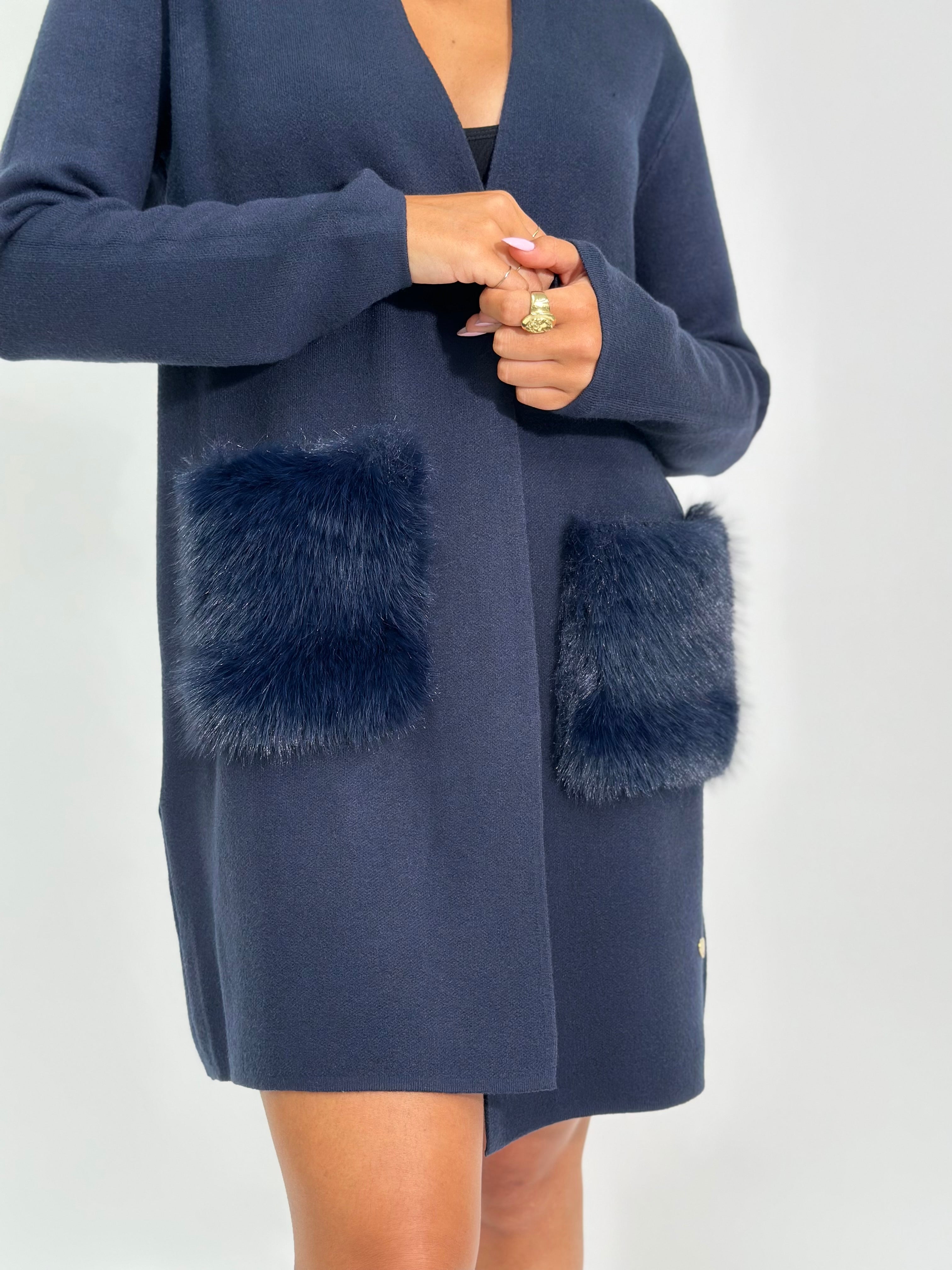 Cardigan tasche 60669 BLU